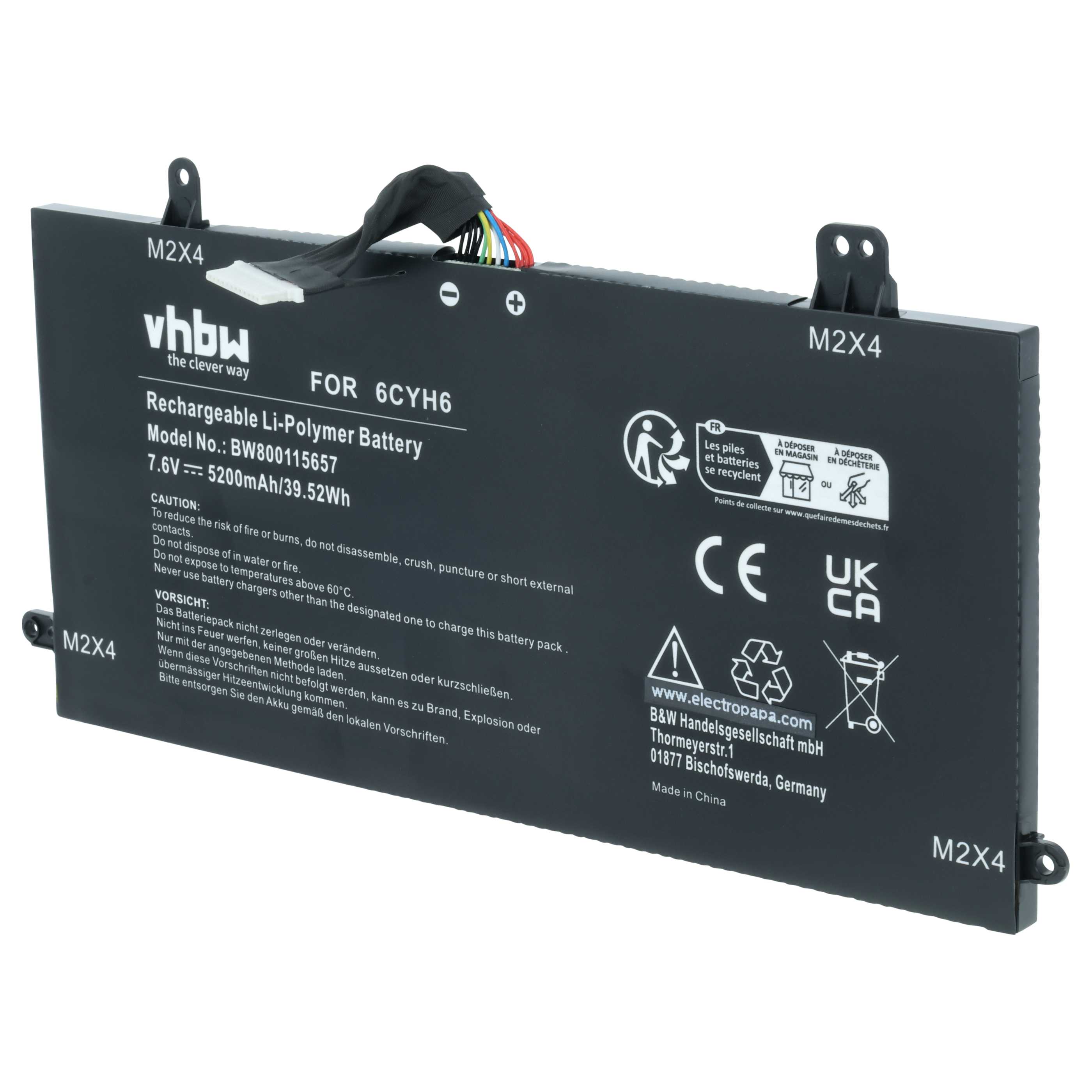Akumulator do laptopa zamiennik Dell 51KD7, J0PGR - 5200 mAh 7,6 V LiPo, czarny