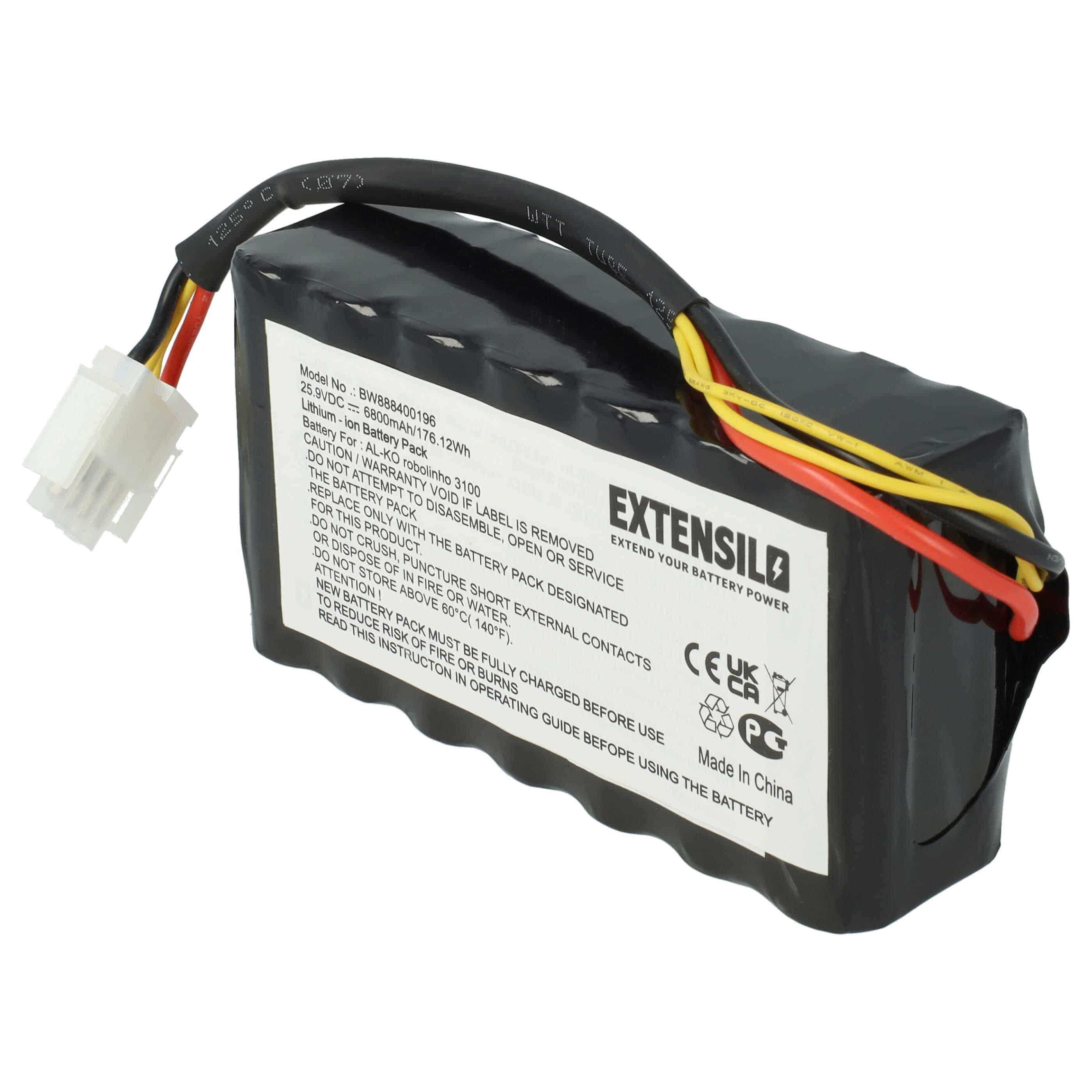 Batteria sostituisce AL-KO 440530, 20196003 per dispositivo da giardinaggio Efco - 6800mAh 25,9V Li-Ion