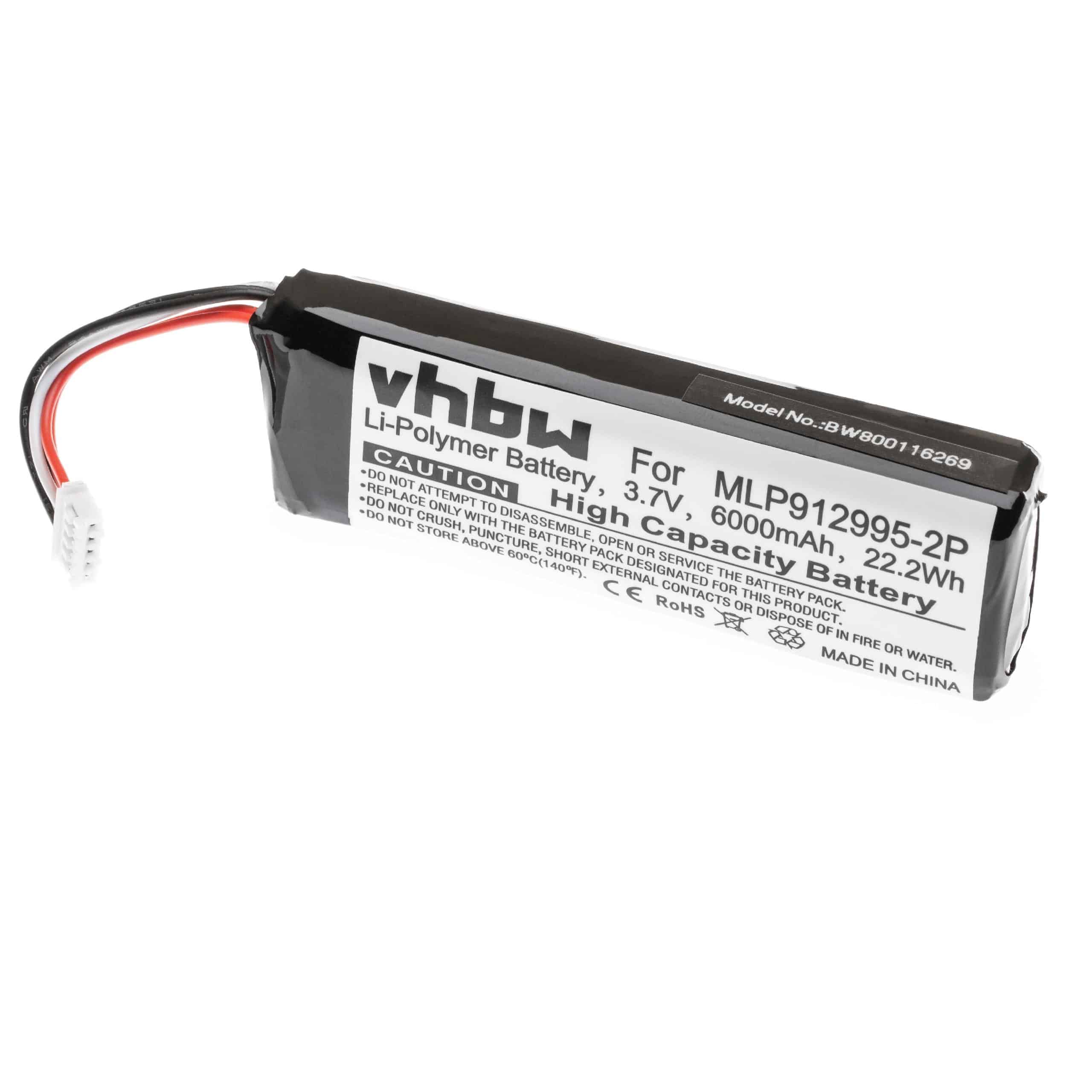 Batería reemplaza JBL MLP912995-2P para altavoces JBL - 6000 mAh 3,7 V Li-poli