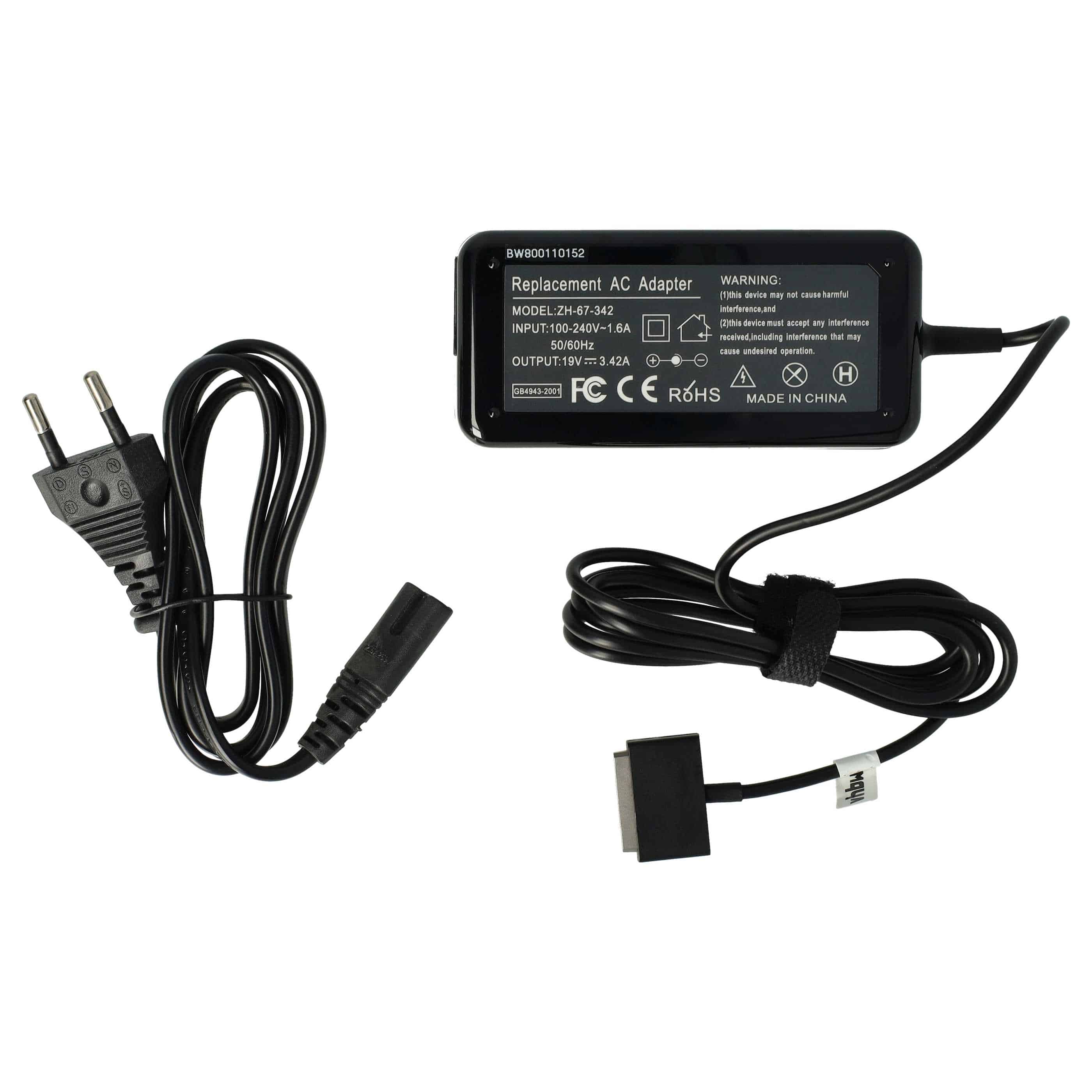 Mains Power Adapter replaces Asus PA-1650-67, ADP-65AW, A 90-XB3NN0PW00040Y for AsusNotebook, 65 W