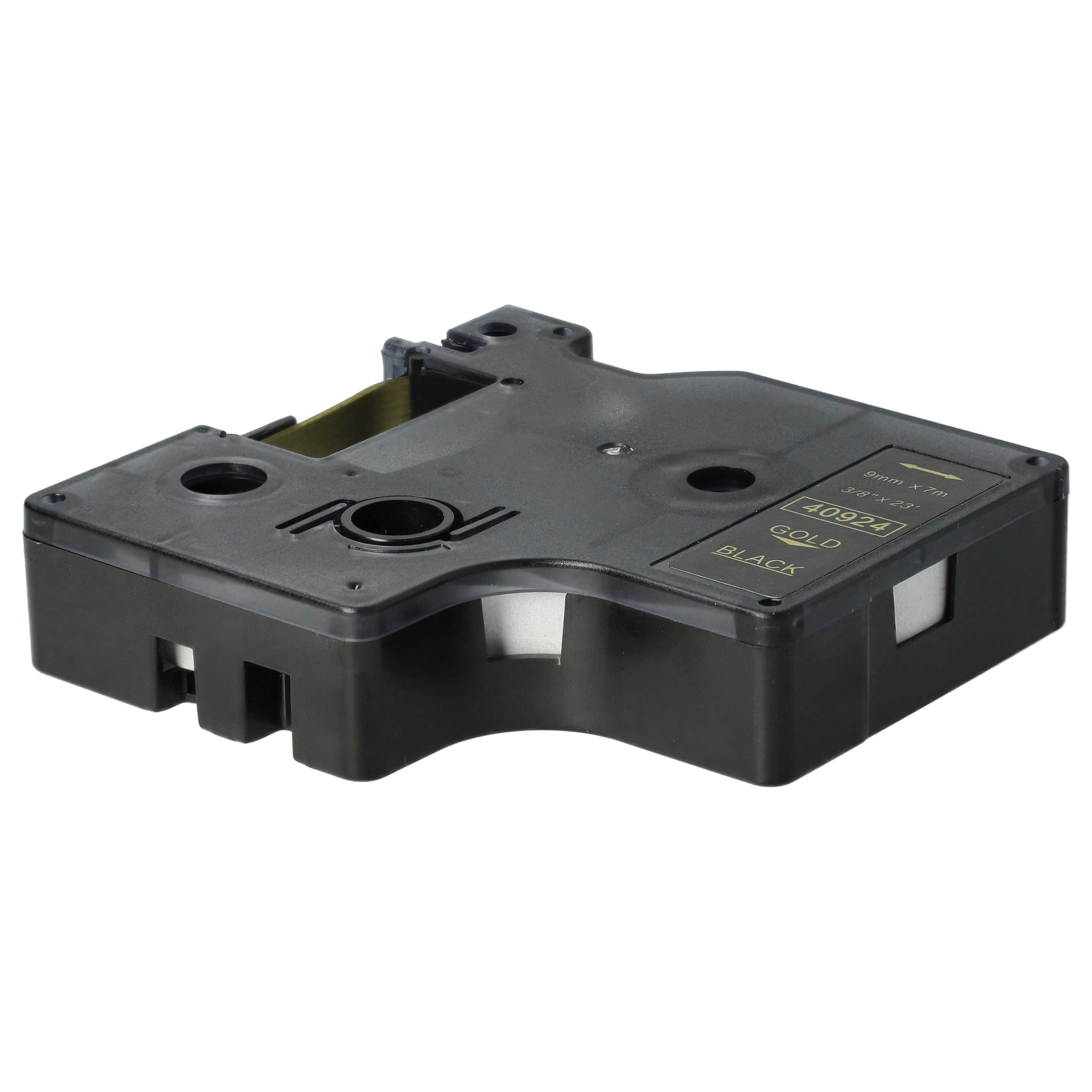 Label Tape replaces Dymo 40924, D1 - 9 mm Gold to Black