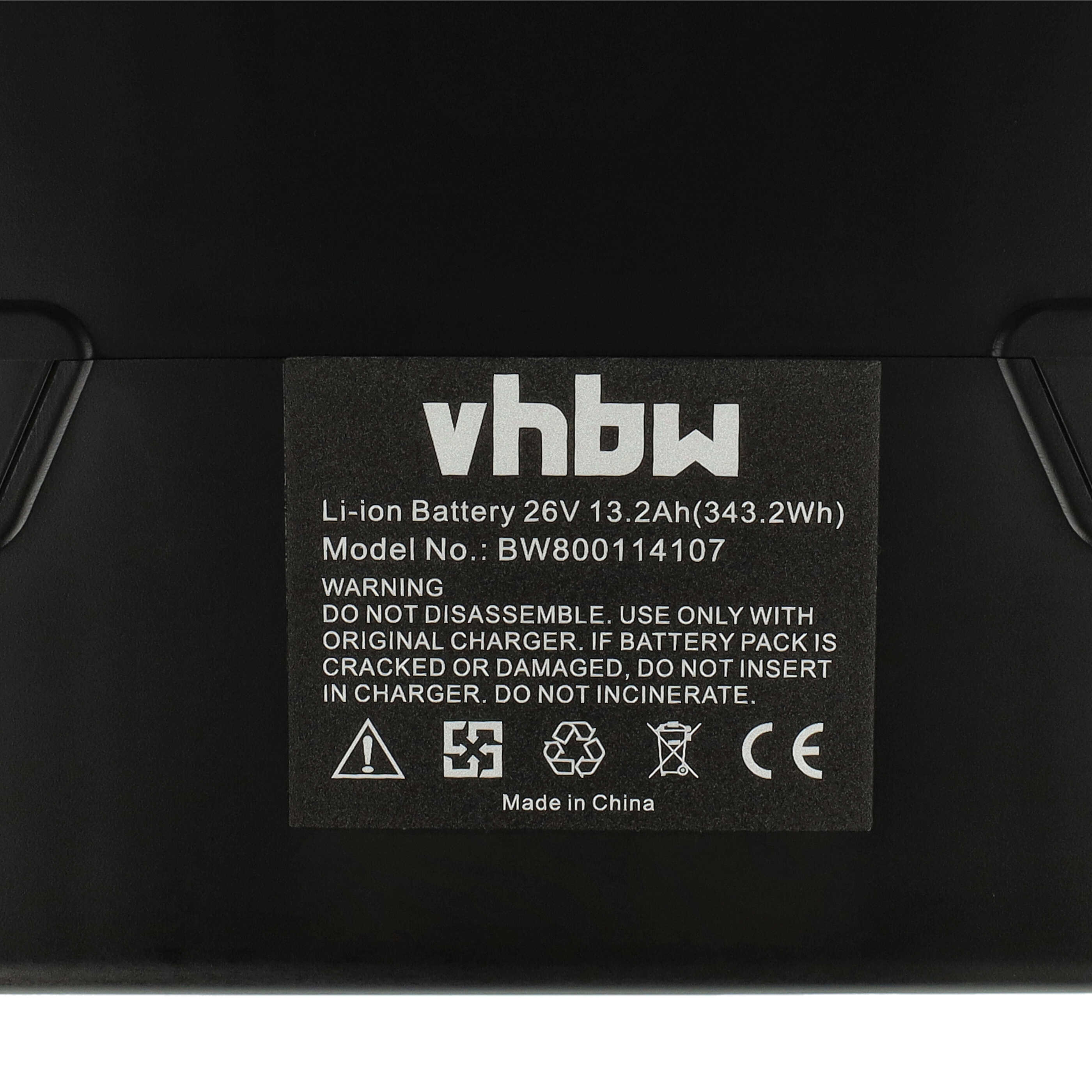 Batería reemplaza NKY210B02, NKY190B02 para bicicleta eléctrica Kettler - 13,2 Ah 25,2 V Li-Ion negro