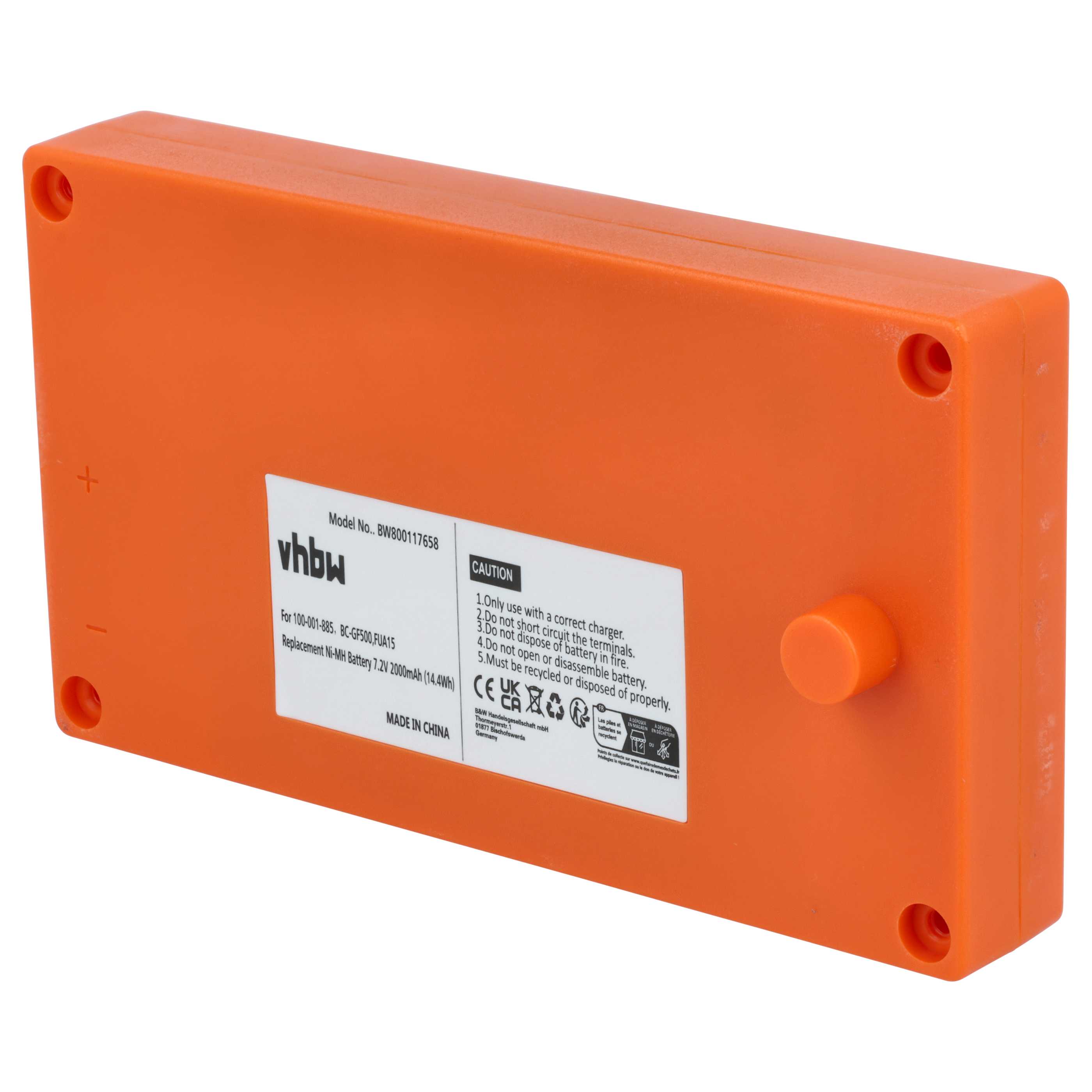 Batterie remplace Gross Funk FUA50, BC-GF500, 100-001-885, FUA15 - 2000mAh 7,2V NiMH