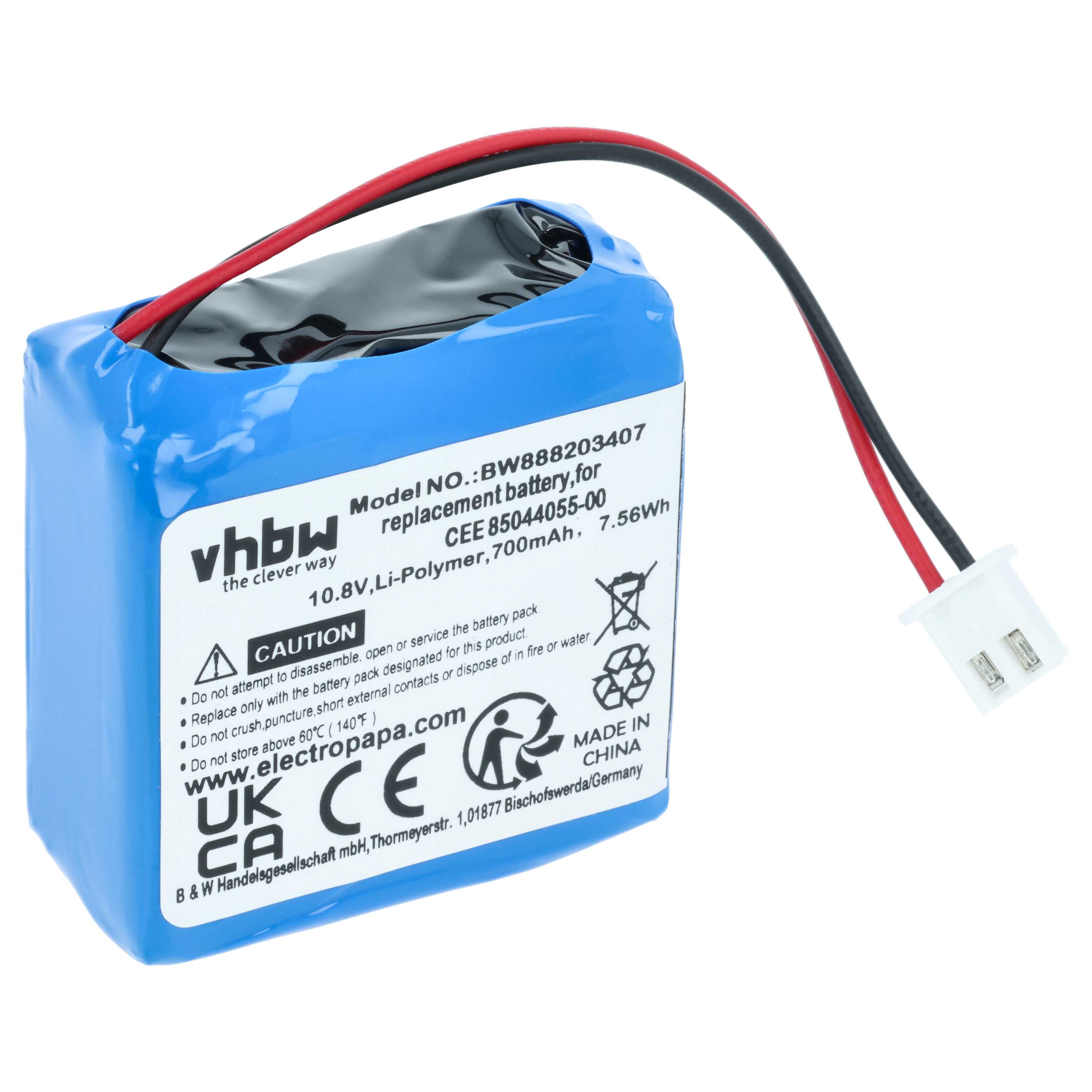 Batería reemplaza CCE 9049-BAT.01, 2258 para comprobador de billetes (700 mAh, 10,8 V, Li-Ion)