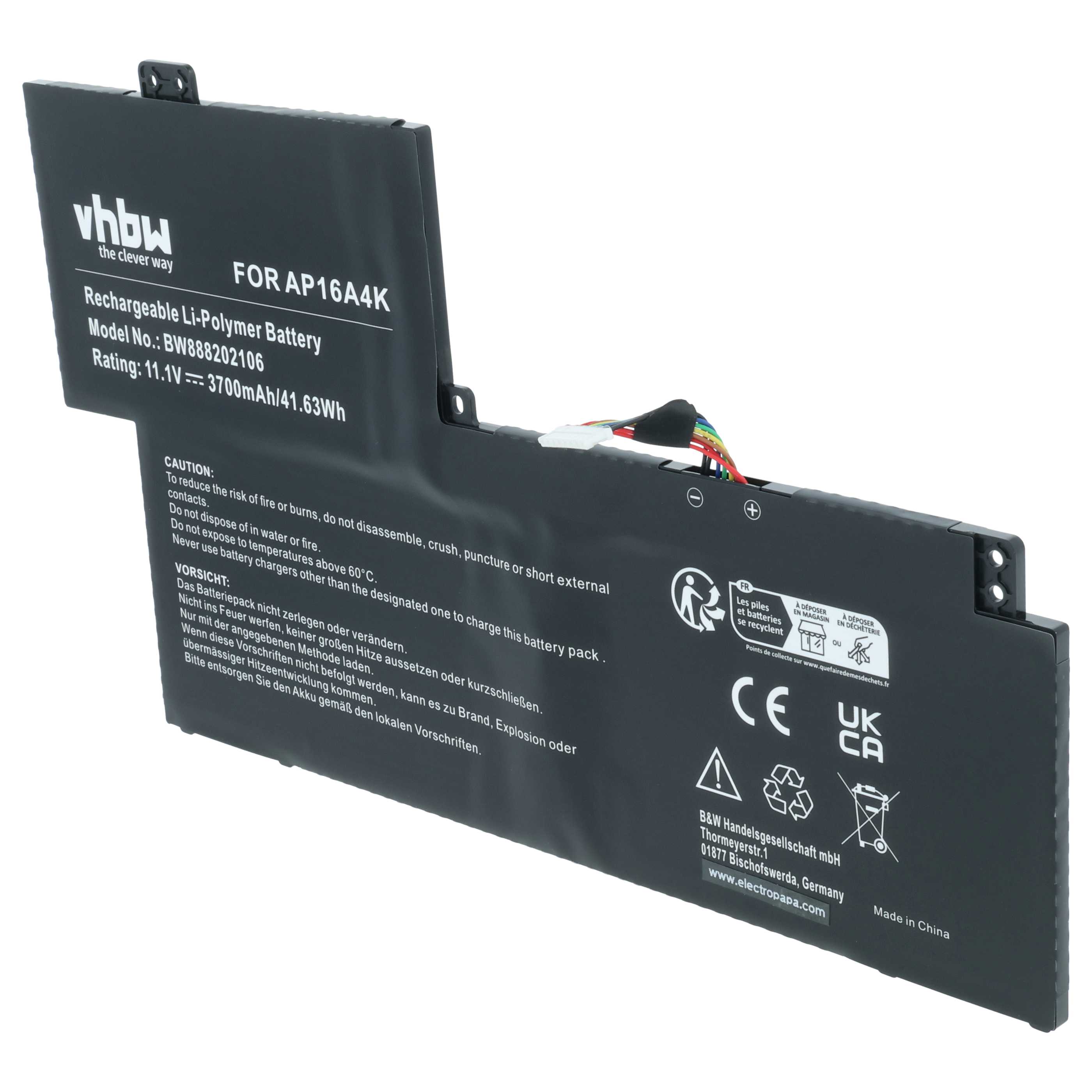 Akumulator do laptopa zamiennik Acer KT.00304.007, KT.00304.003, AP16A4K - 3700 mAh 11,25 V LiPo