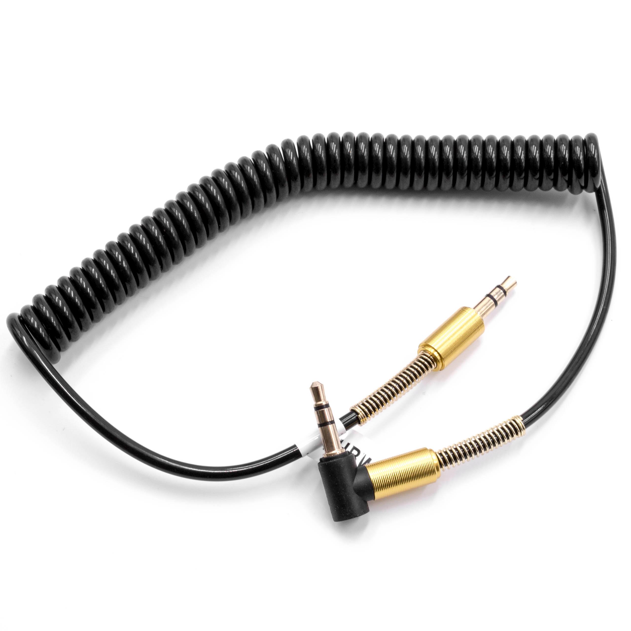 Stereo AUX Audio Cable Jack Adapter 3.5mm to 3.5mm - male to male, gold plated, right angle, gold / black