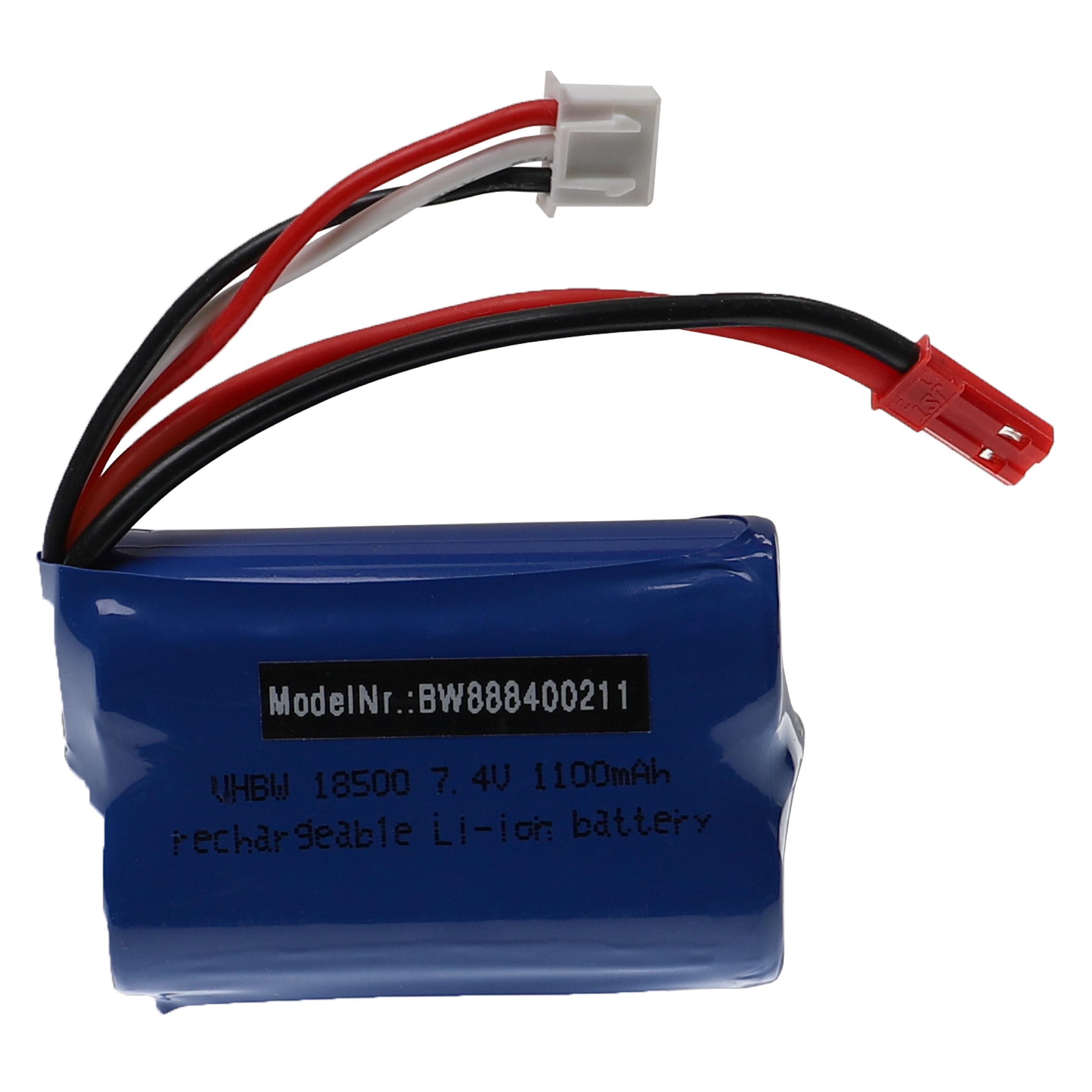 Batería para dispositivos modelismo MJX, Huanqi, Shuang Ma T10 - 1100 mAh 7,4 V Li-Ion, BEC