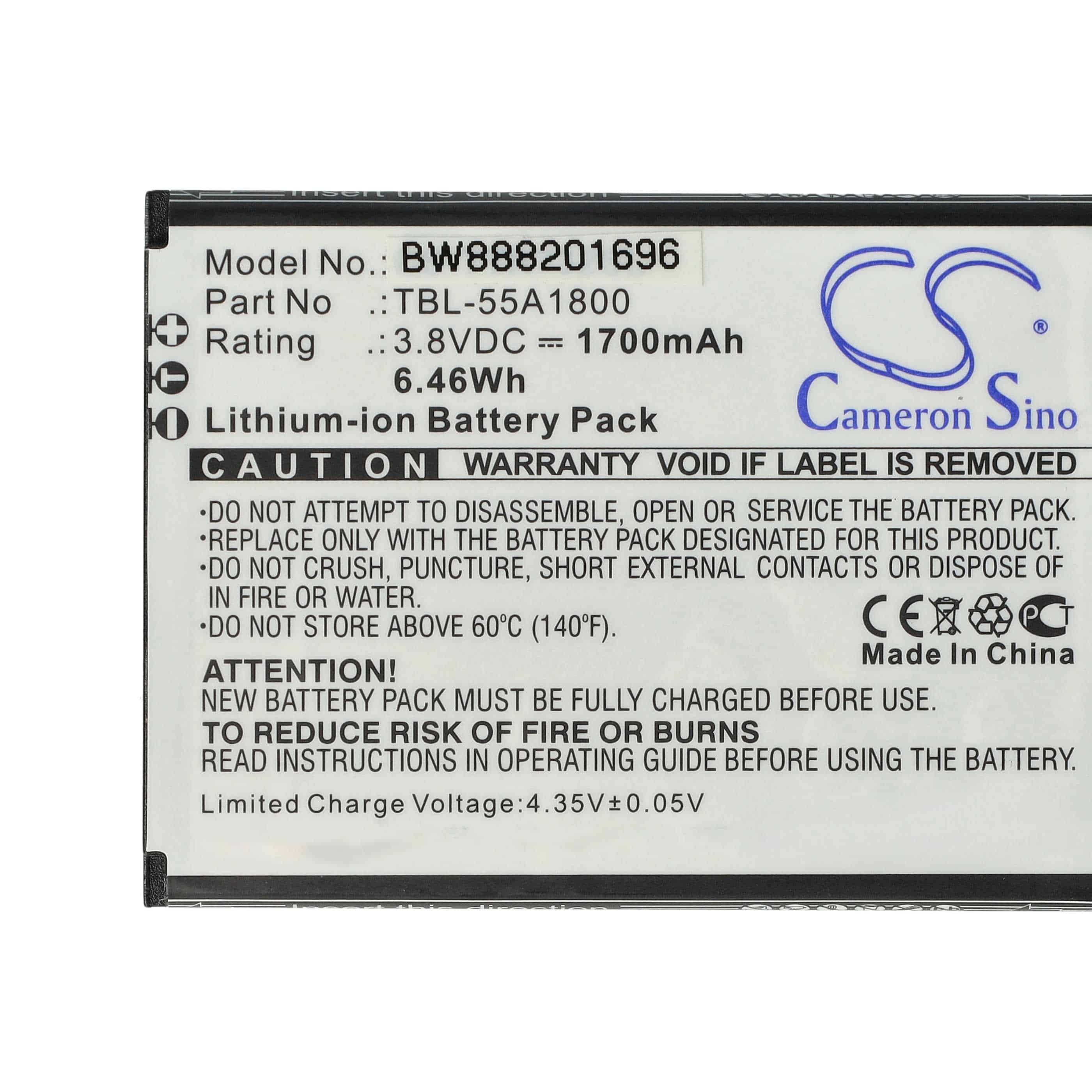 Mobile Router Battery Replacement for TP-Link TBL-55A1800 - 1700mAh 3.8V Li-Ion