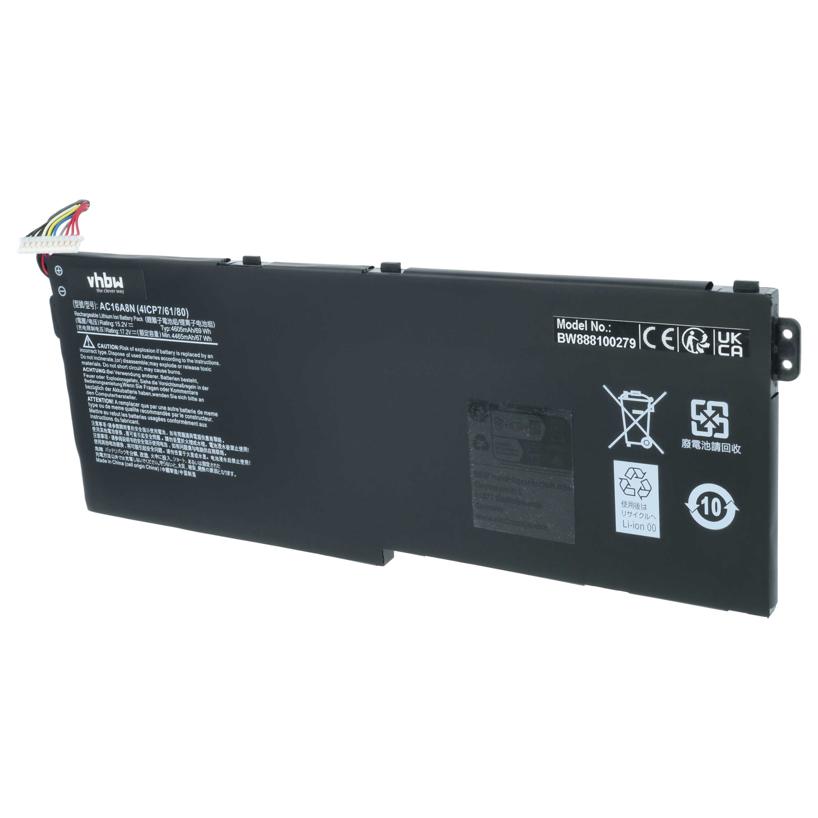 Akumulator do laptopa zamiennik Acer KT.0040G.009, AC16A8N - 4400 mAh 15,2 V Li-Ion, czarny