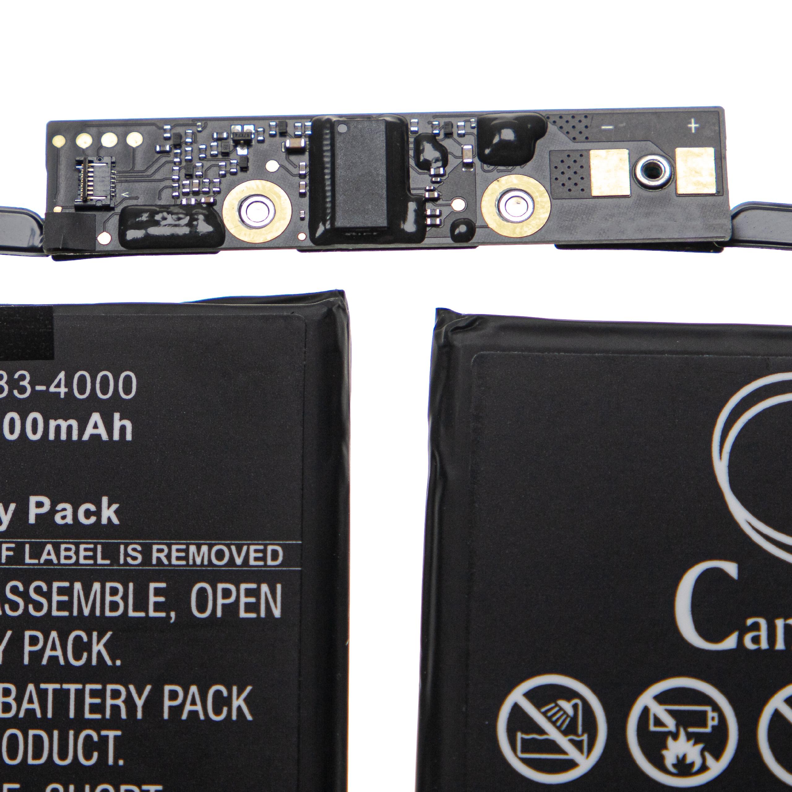 Batterie remplace Apple 020-02391, 080-333-4000 pour ordinateur portable - 7300mAh 11,4V Li-polymère, noir