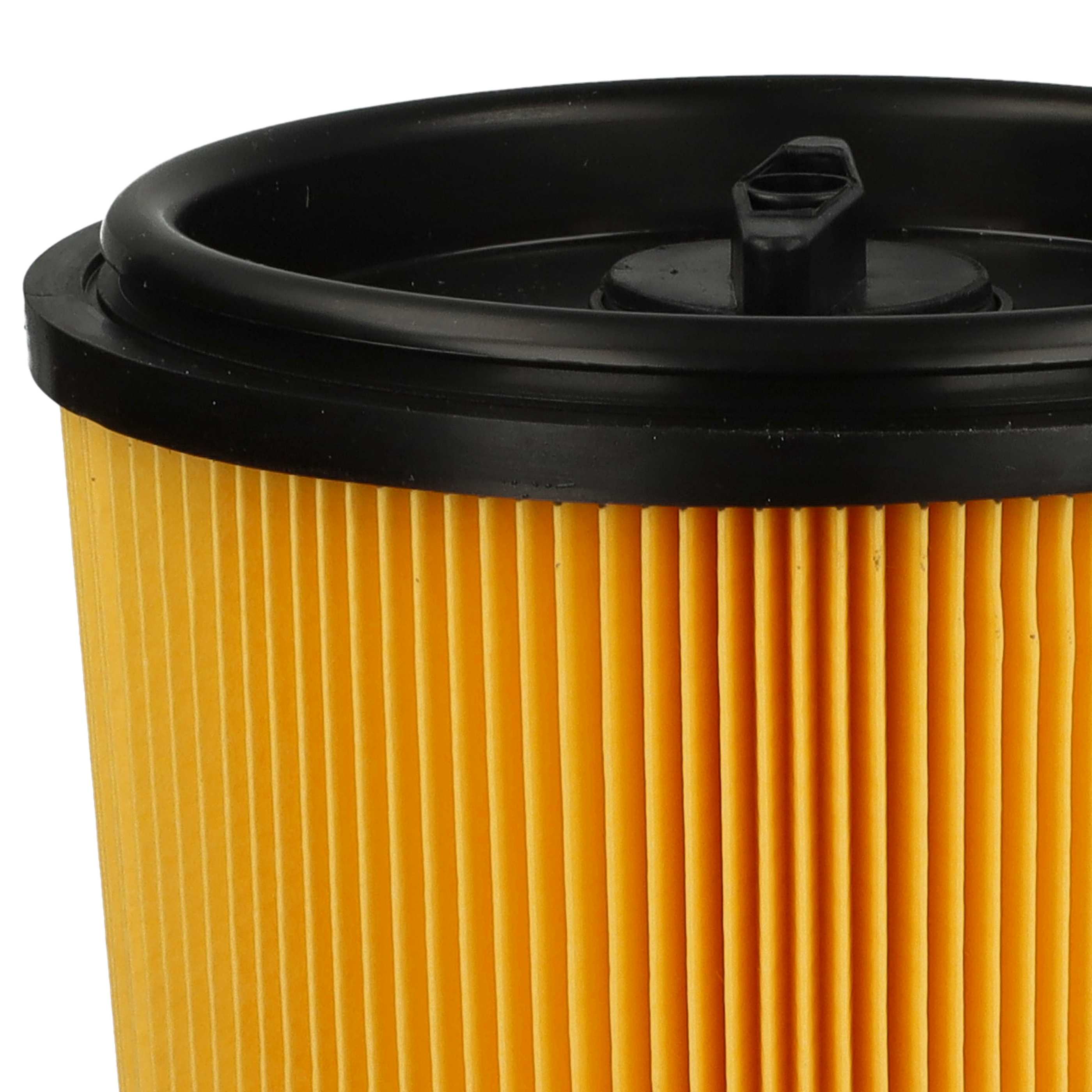 3x Filtercartridge filter replaces Grizzly 91092030 for Parkside Vacuum Cleaner, black / yellow