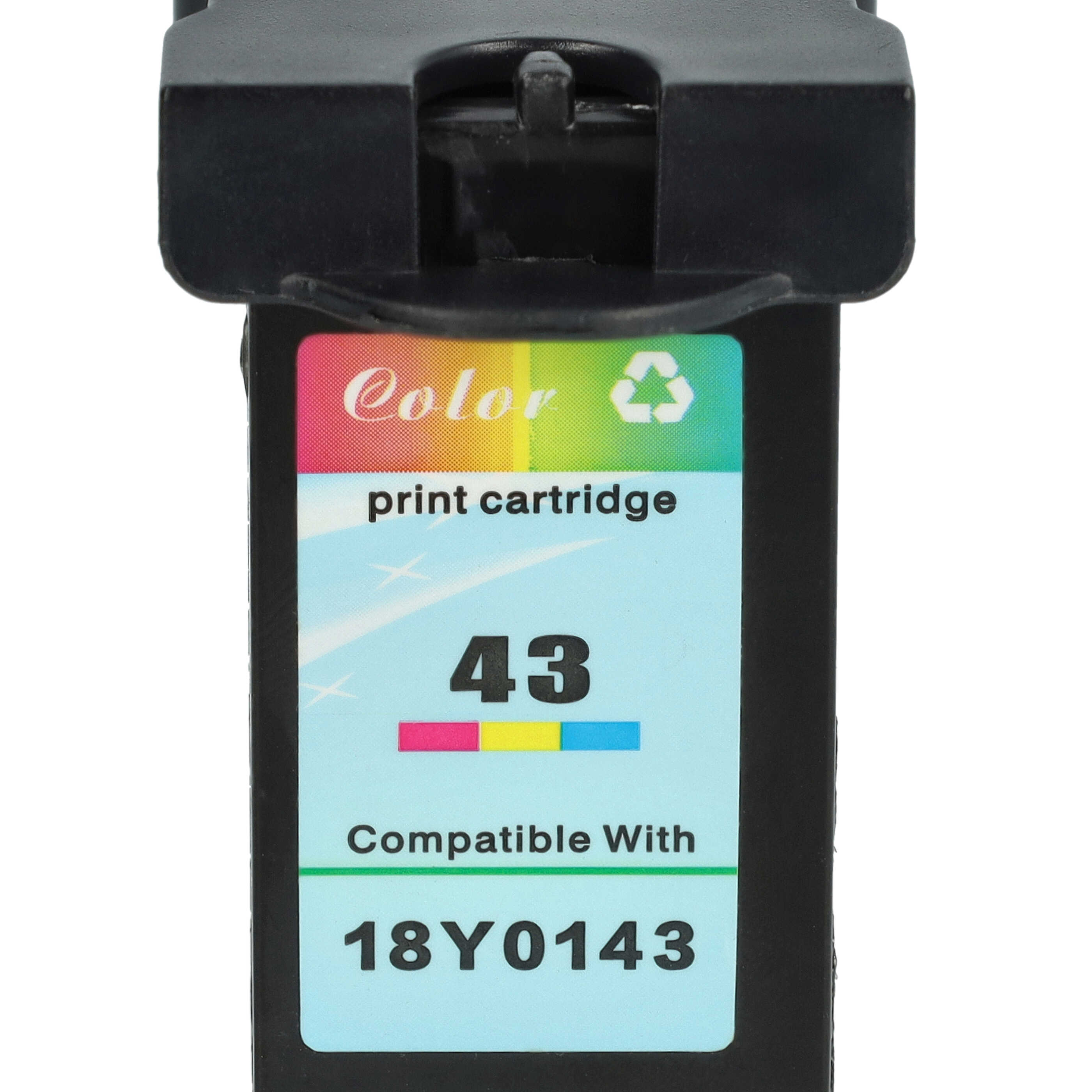 Ink Cartridge as Exchange for Lexmark 18Y0141E, 18Y0143 for Lexmark Printer - C/M/Y, Refilled 18 ml