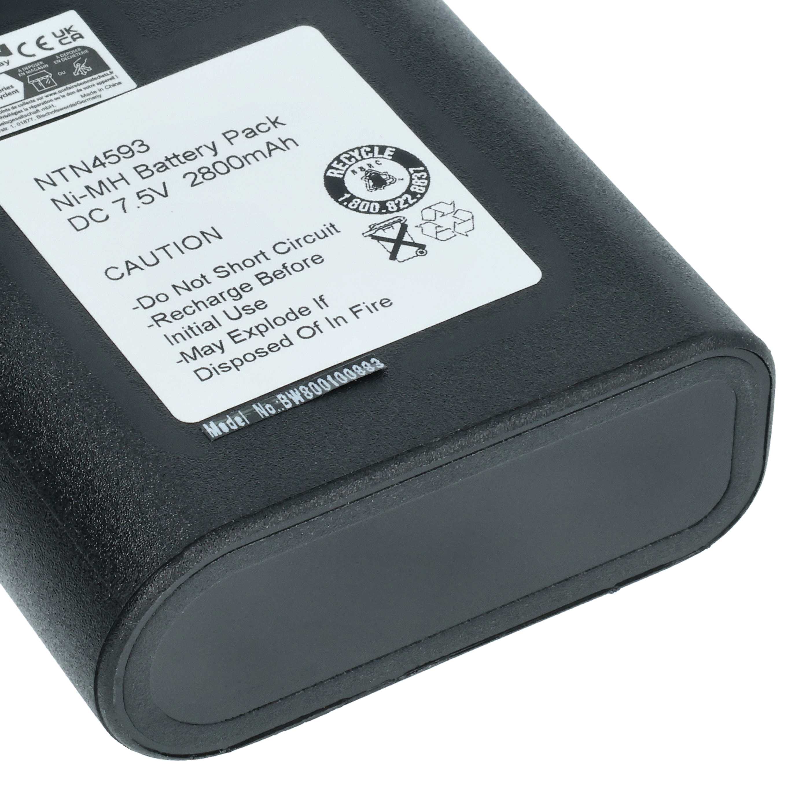 Radio 5x Battery replaces Motorola NTN4538, NTN4593A, NTN4593B, NTN4592, NTN4593 - 2700 mAh 7.5 V NiMH