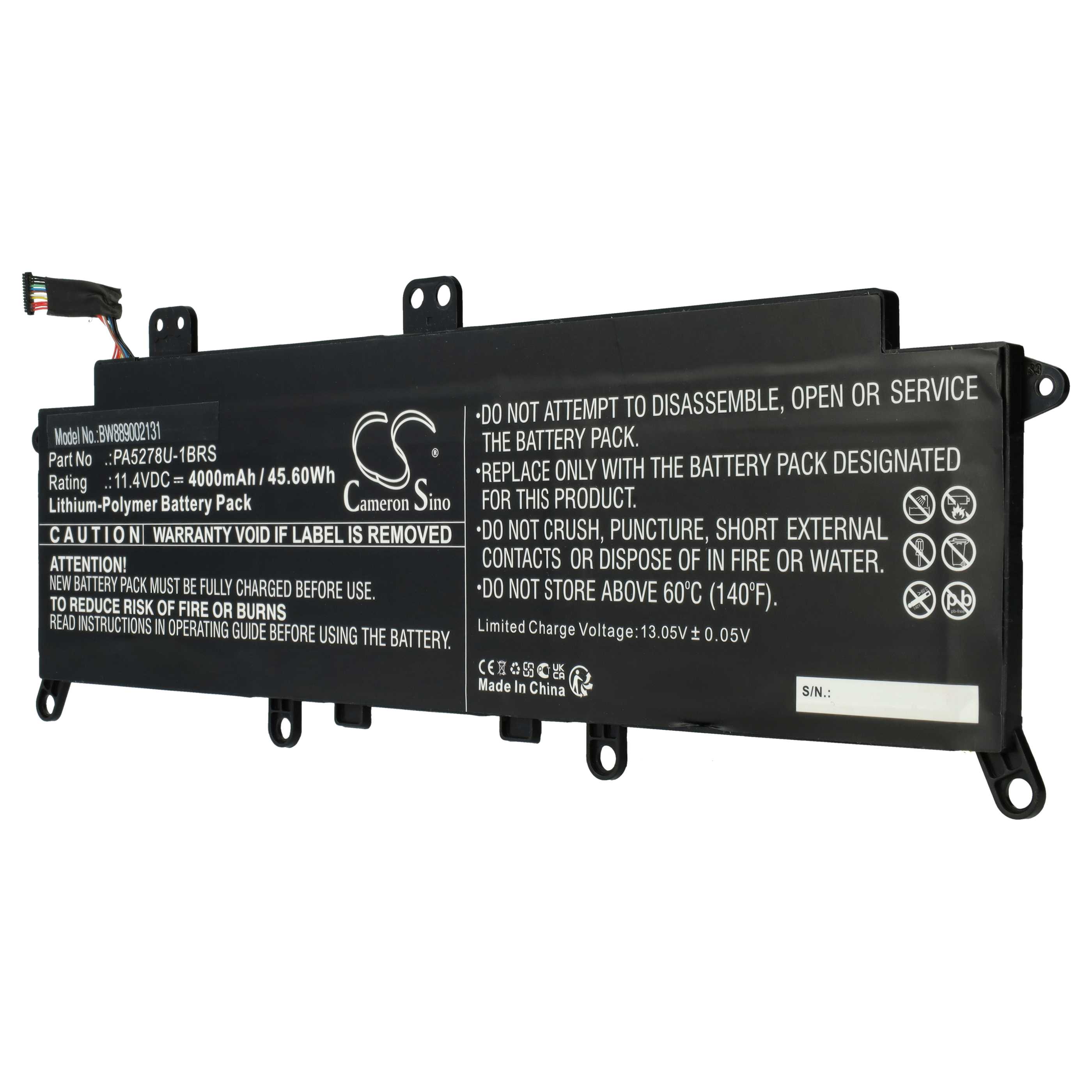 Batteria sostituisce Toshiba PA5278U-1BRS per notebook Toshiba - 4000mAh 11,4V Li-Poly nero