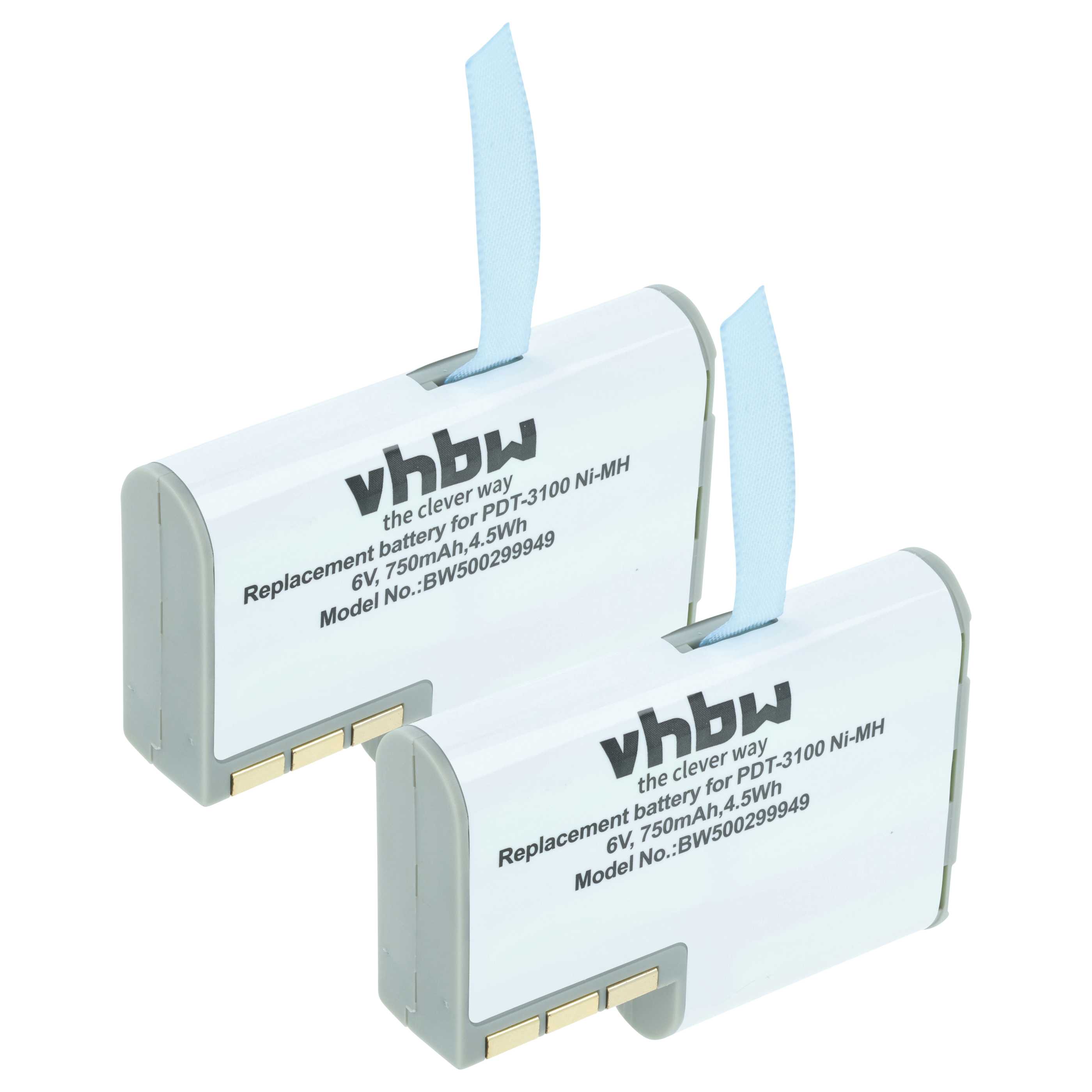 2x Battery replaces Symbol 50-14000-0, 21-36897-02, KT-12596-01 for Symbol Barcode Scanner POS - 750 mAh 6 V