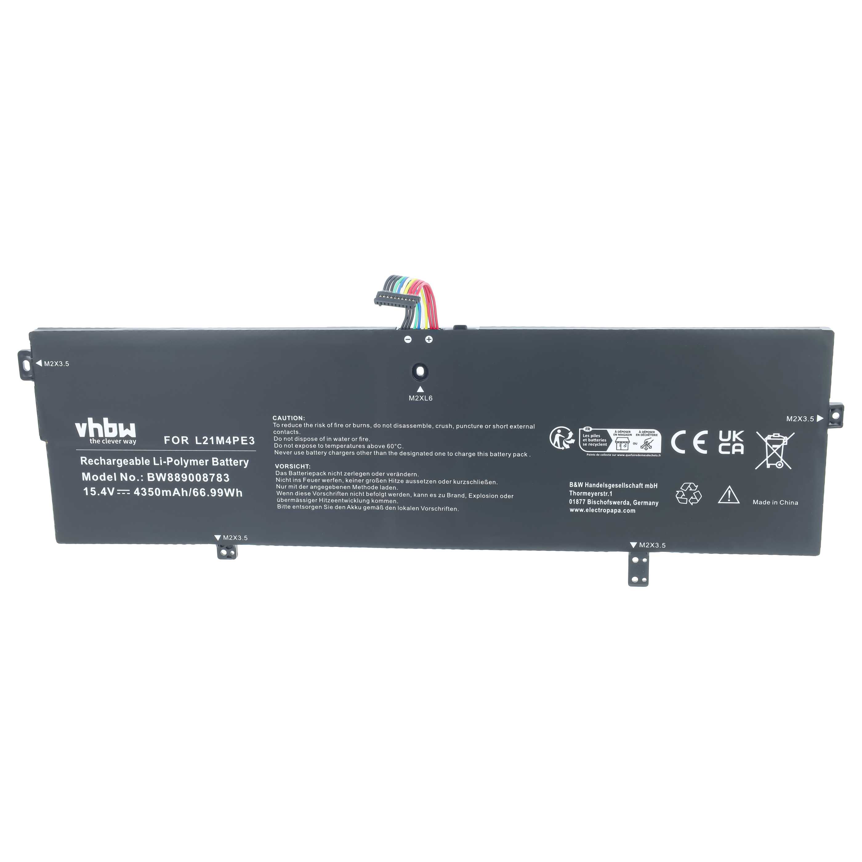 Batteria sostituisce Lenovo L21M4PE3 per notebook - 6900mAh 15,4V Li-Poly