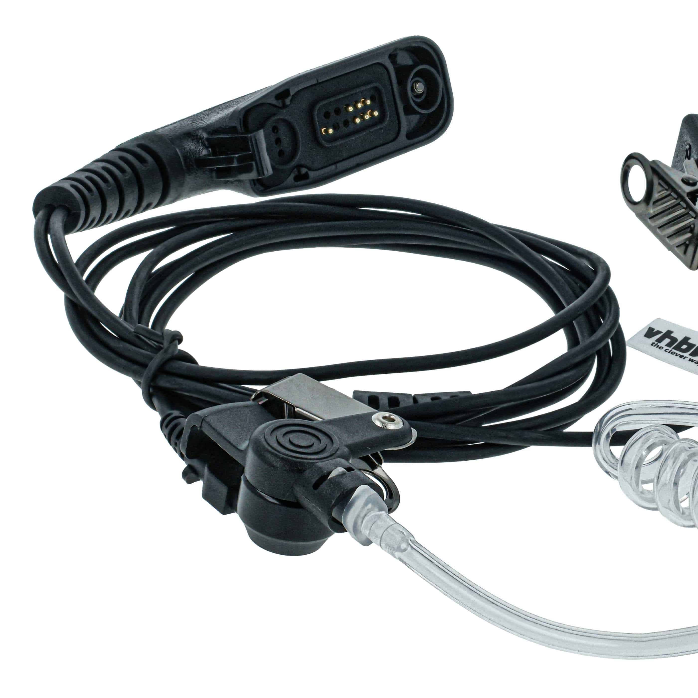 10x Security Radio Headset suitable for Motorola XiR P8200 - with PTT Microphone + Clip Mount + Phono Cable