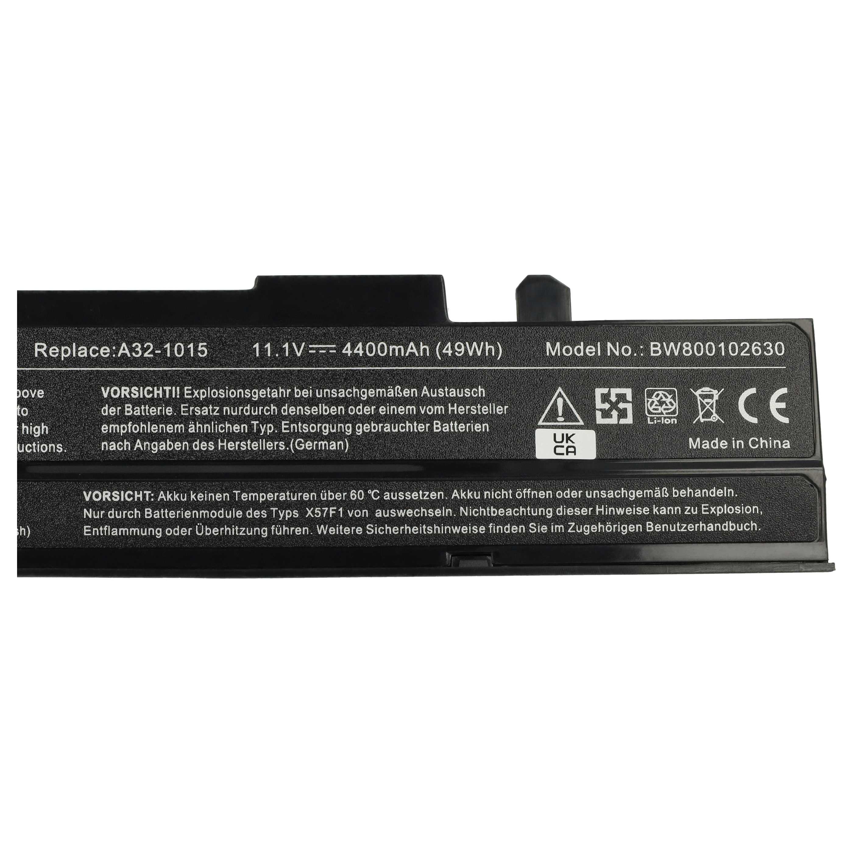Akumulator do laptopa zamiennik Asus A32-1015, PL32-1015, AL31-1015, A31-1015 - 4400 mAh 11,1 V Li-Ion, czarny
