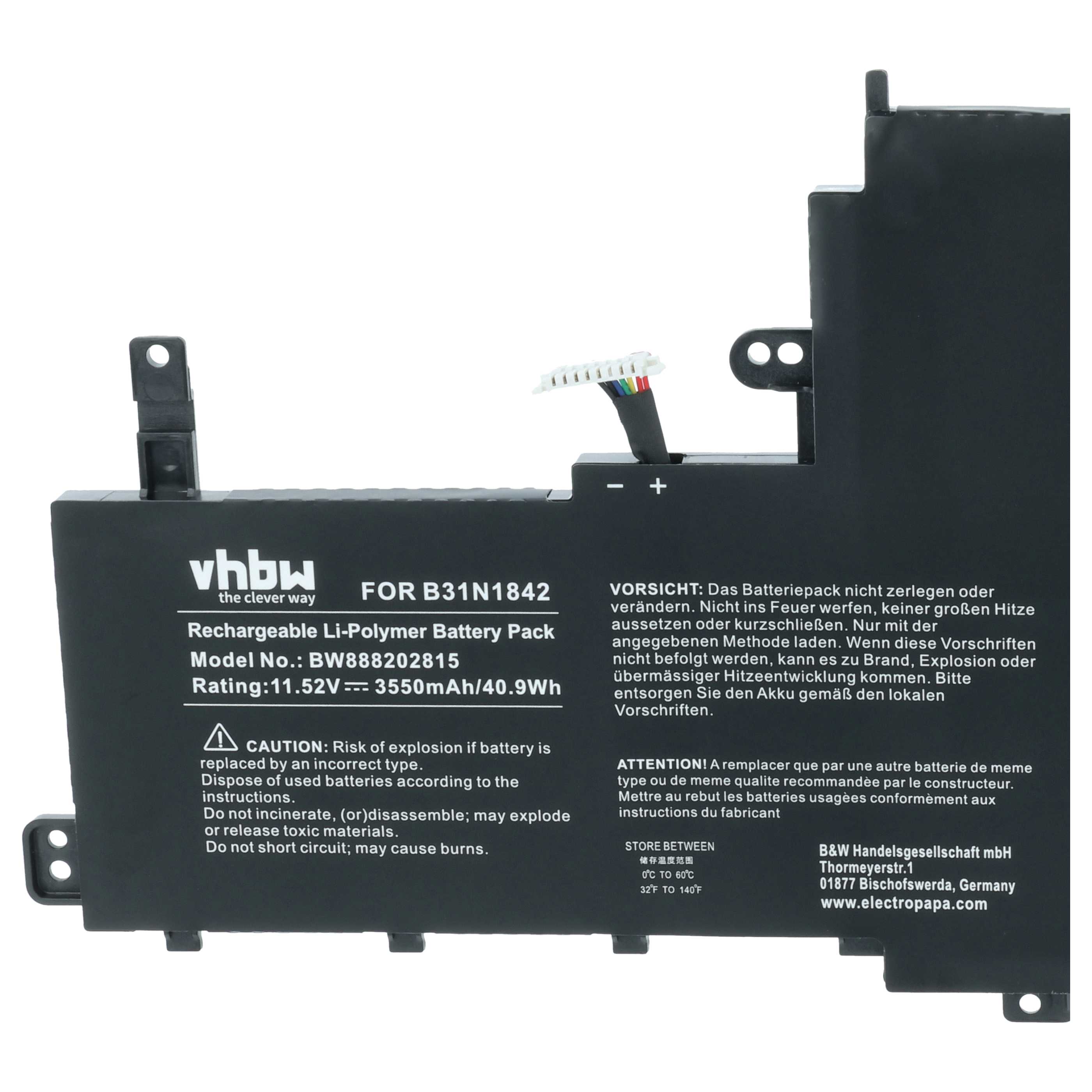 Batteria sostituisce Asus B31N1842, 0B200-03440000 per notebook - 3550mAh 11,52V Li-Poly
