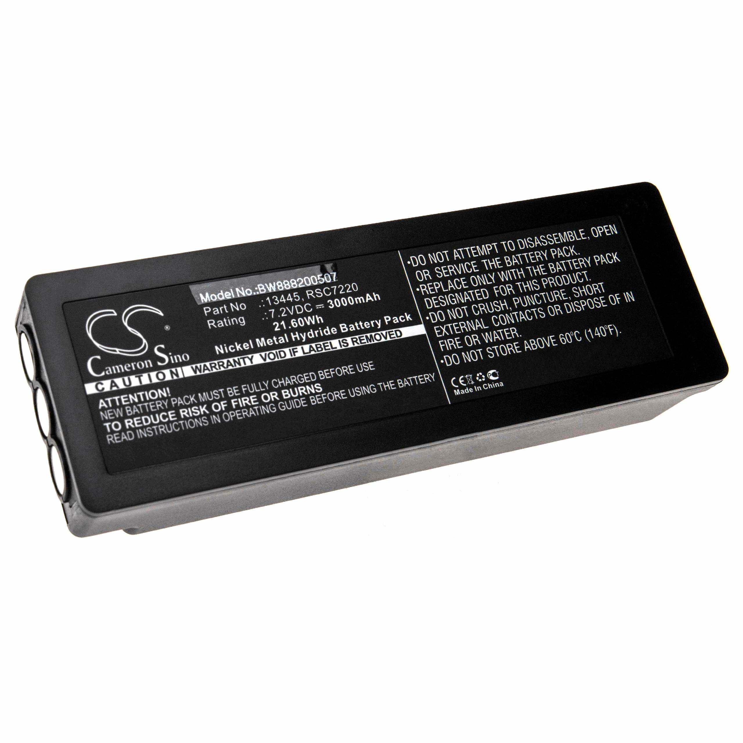 Batterie remplace Palfinger Scanreco 1026, 16131, 13445 pour télécomande industrielle - 3000mAh 7,2V NiMH