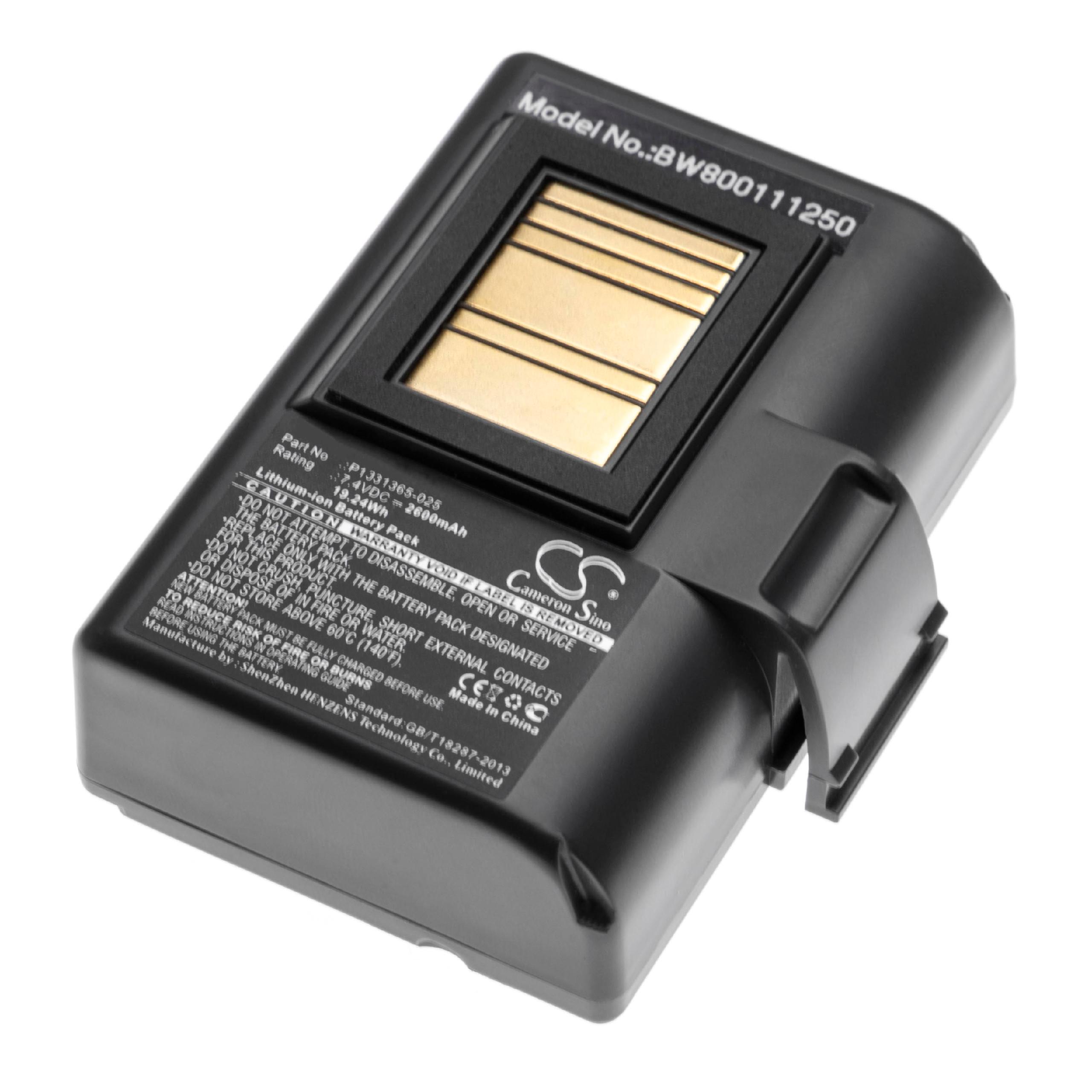 Printer Battery Replacement for Zebra AT16004, BTRY-MPP-34MA1-01, BTRY-MPP-34MAHC1-01 - 2600mAh 7.4V Li-Ion