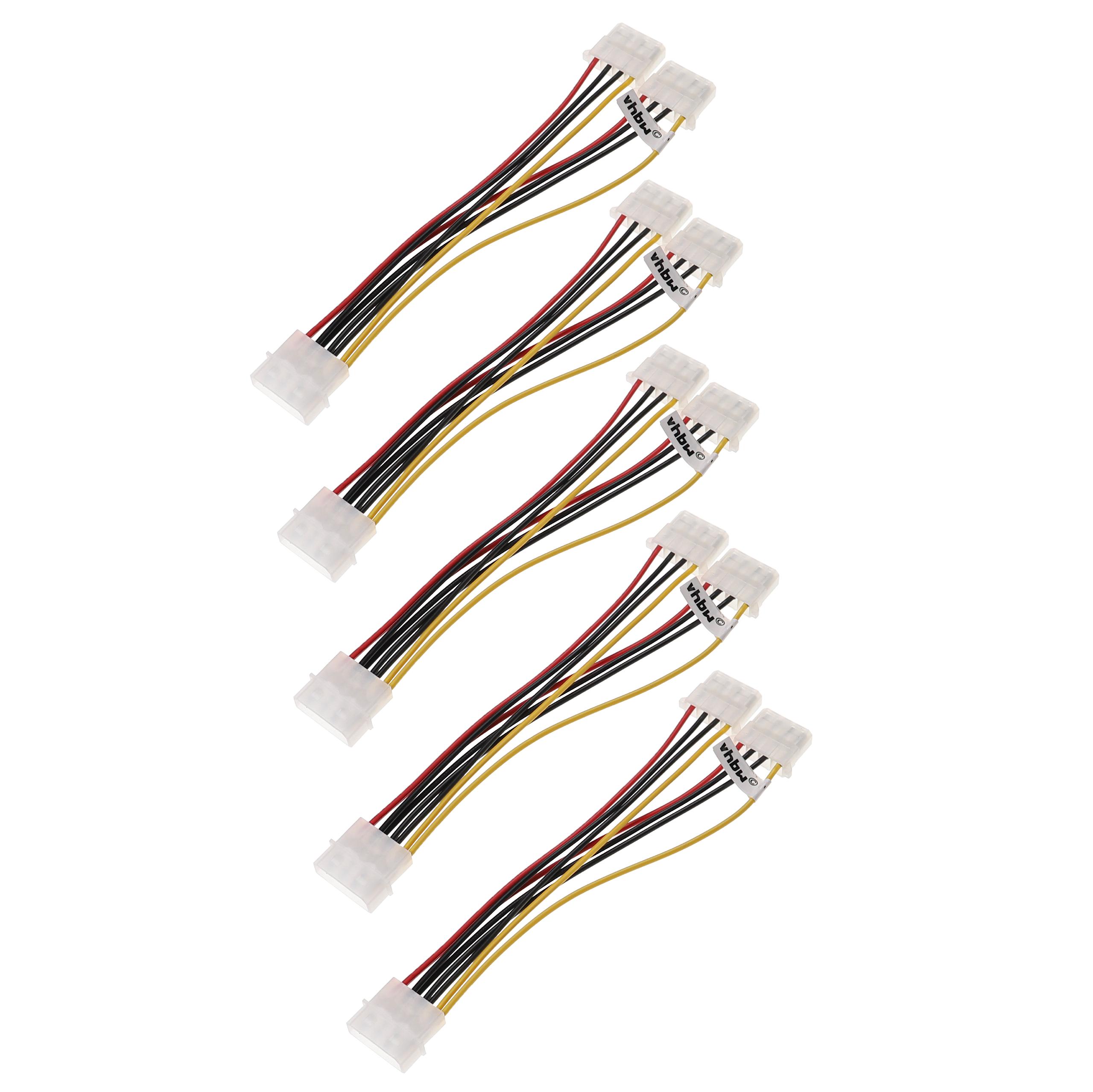 5x Câble d'alimentation vers 2x ports Molex pour disque dur - Câble IDE en Y, 18 cm