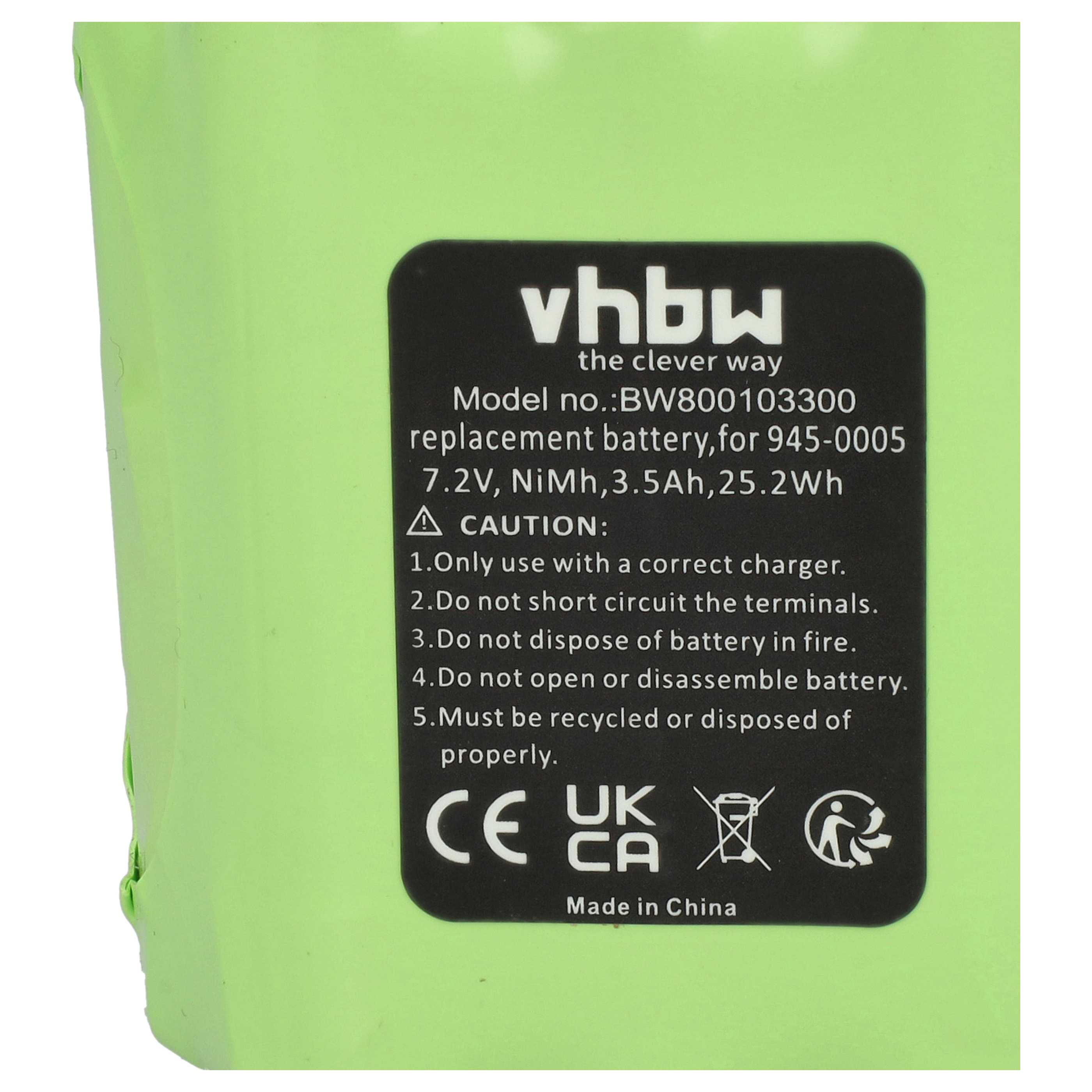 Batteria sostituisce Neato 945-0005, 945-0006, 205-0001, 945-0024 per robot aspiratore - 3500mAh 7,2V NiMH