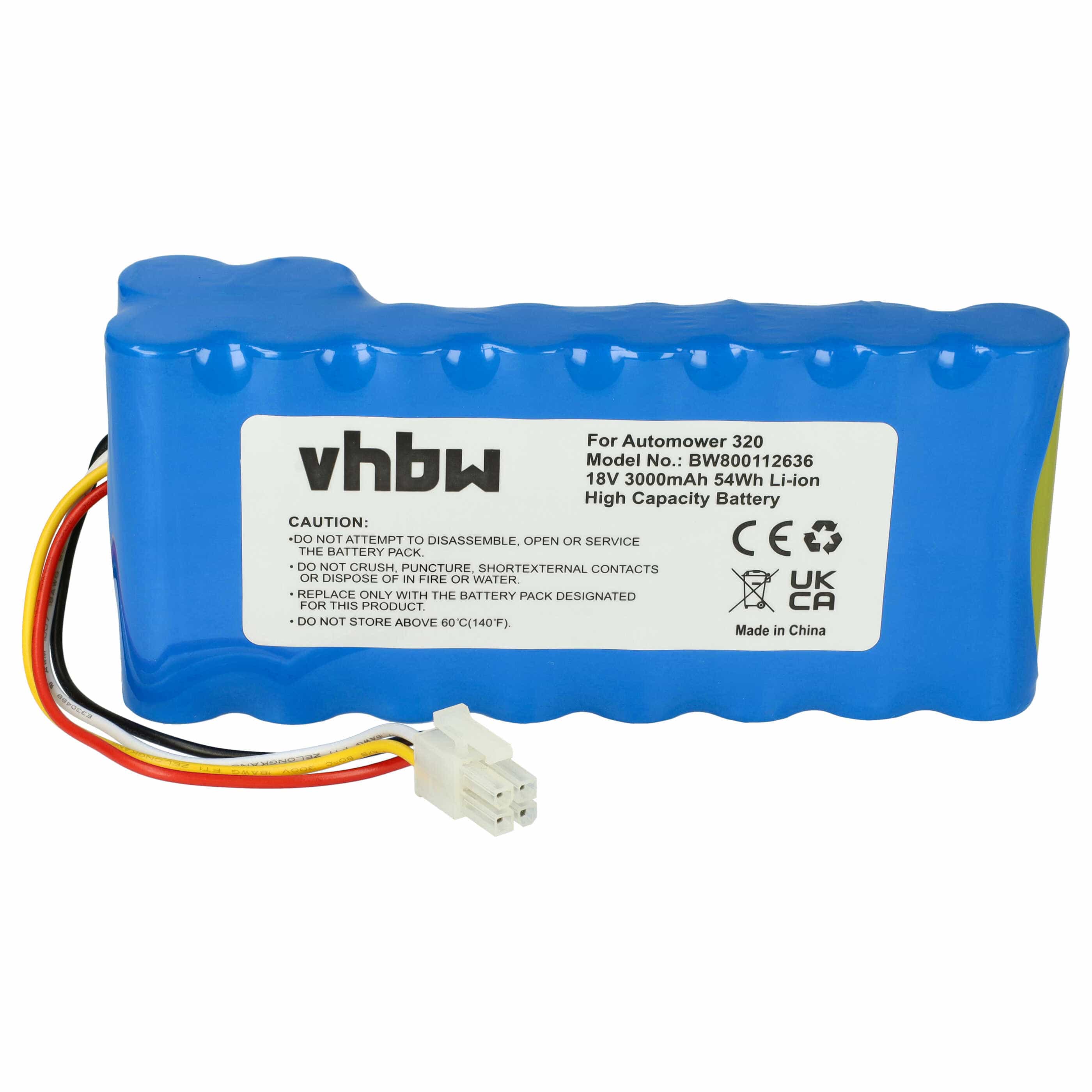Battery pack sostituisce Husqvarna 580683301, 5806833-01 per dispositivo da giardinaggio - 3000mAh 18V Li-Ion
