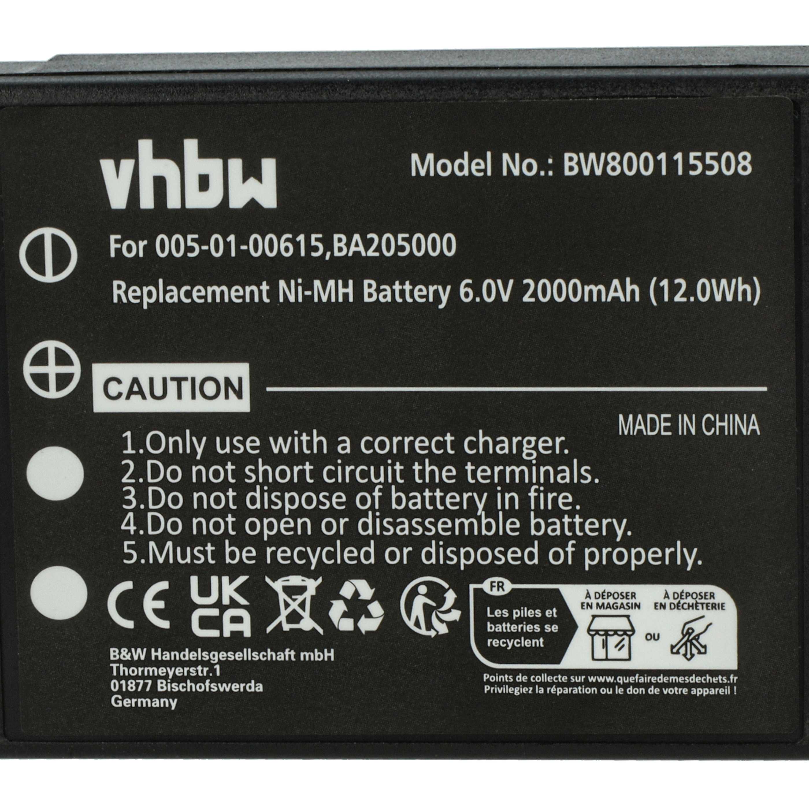 5x Akumulator do zdalnego sterowania zamiennik HBC 005-01-00615, BA205000, BA205030 - 2000mAh 6V NiMH