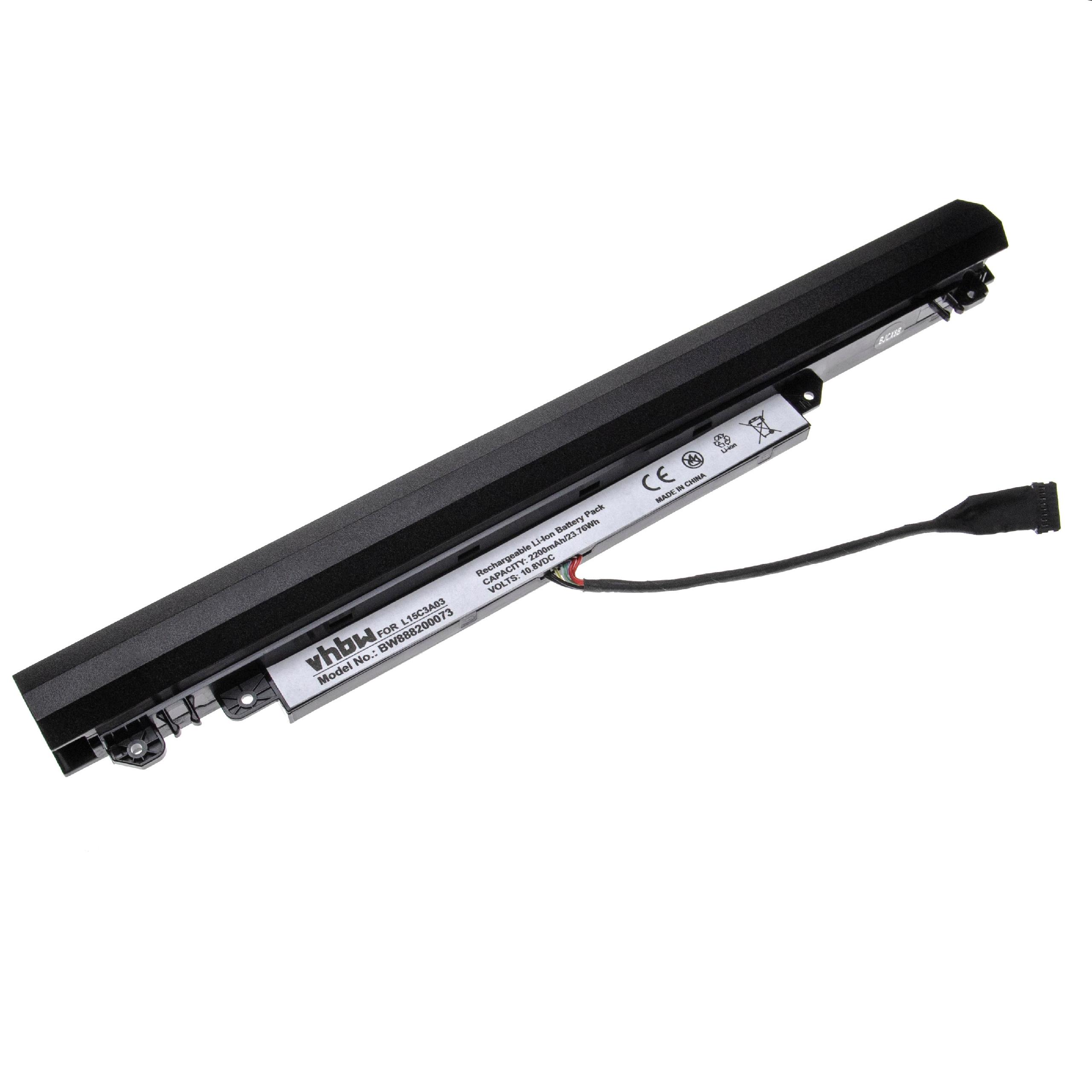 Batteria sostituisce Lenovo 5B10L04215, 5B10L04167, 5B10L04166 per notebook Lenovo - 2200mAh 10,8V Li-Ion nero