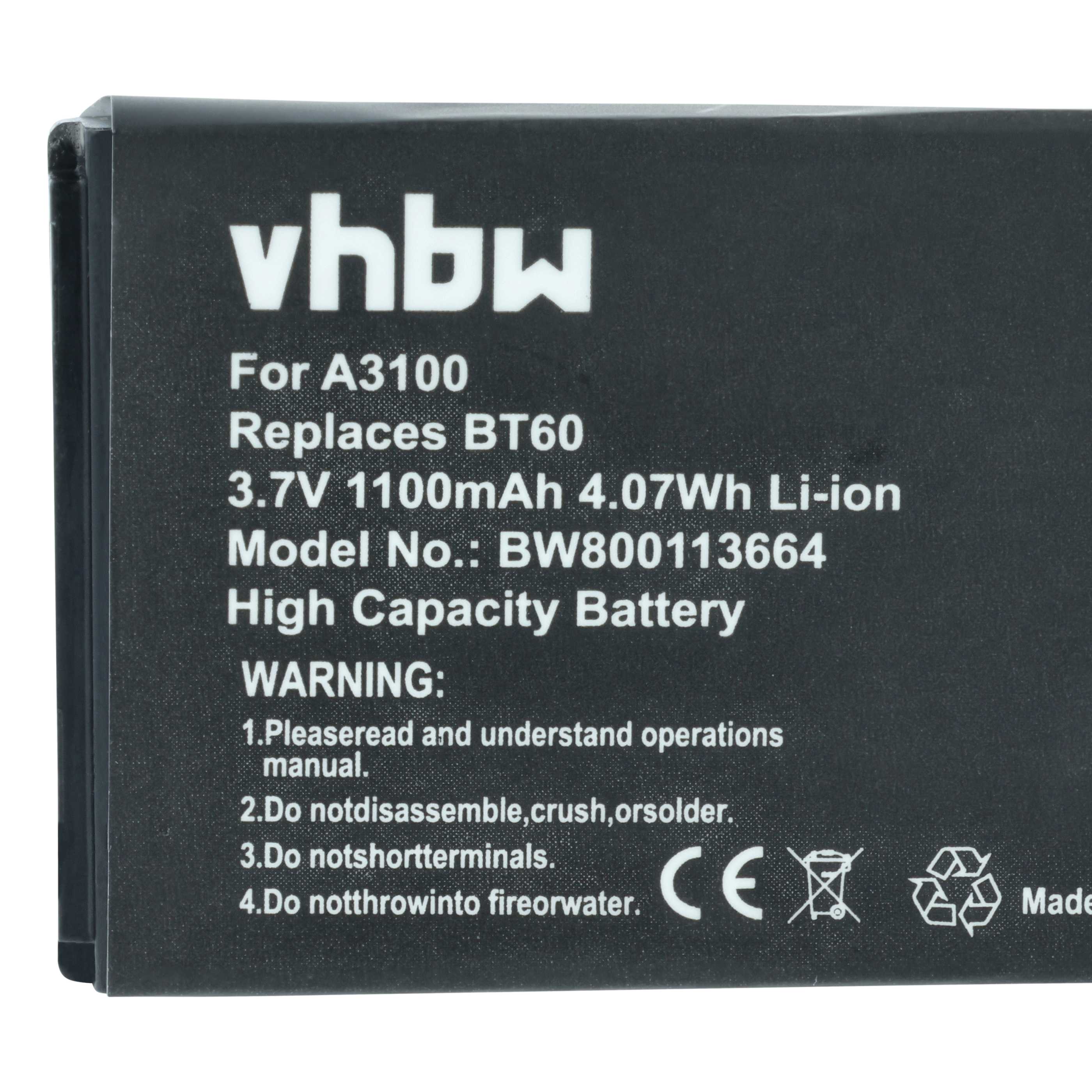 2x Batteria sostituisce Motorola BT90, HKNN4013A, HKLN4440B, BT110, BT60 per cellulare - 1100mAh 3,7V Li-Ion 
