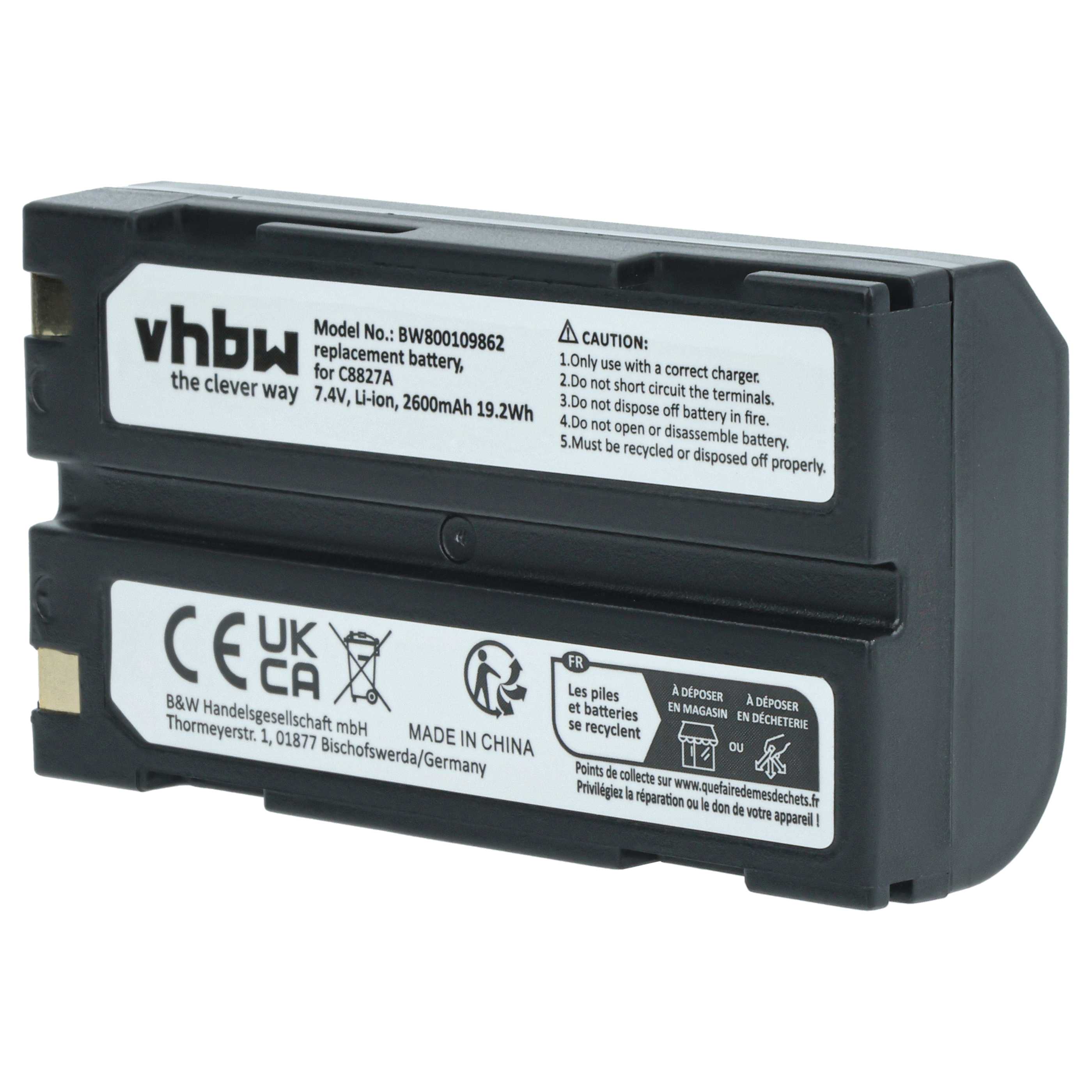 3x Battery replaces CHC 1906110059 - 2600mAh, 7.4V, Li-Ion
