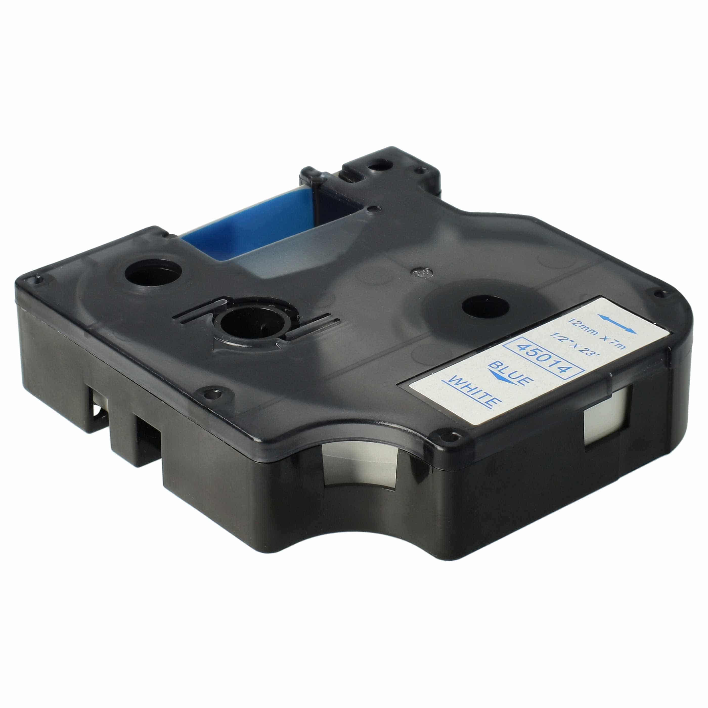 Label Tape replaces Dymo S0720540, D1, 45014 - 12 mm Blue to White