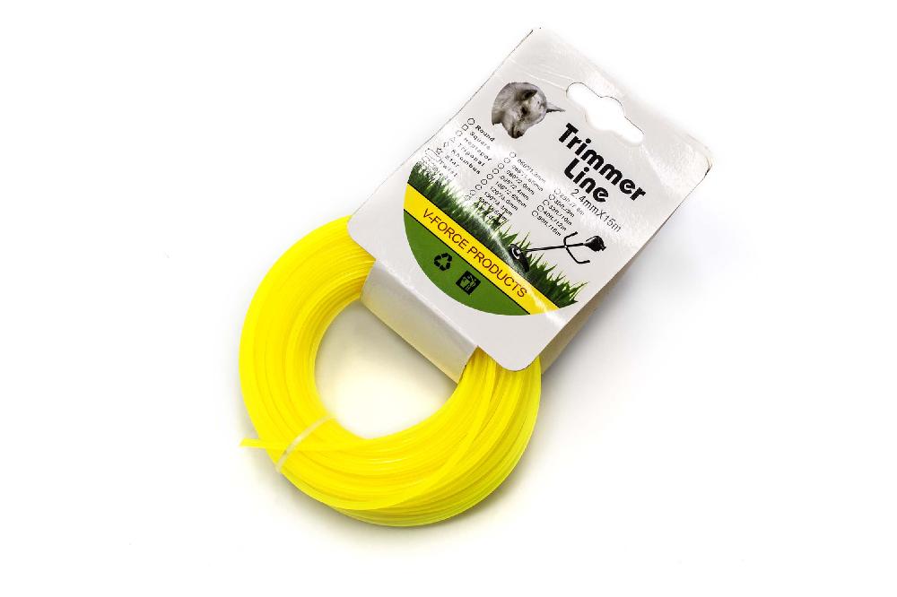 Line suitable for Bosch Makita Lawn Mower, Grass Trimmer - Trimmer Line Yellow, 2.4 mm x 15 m, Round