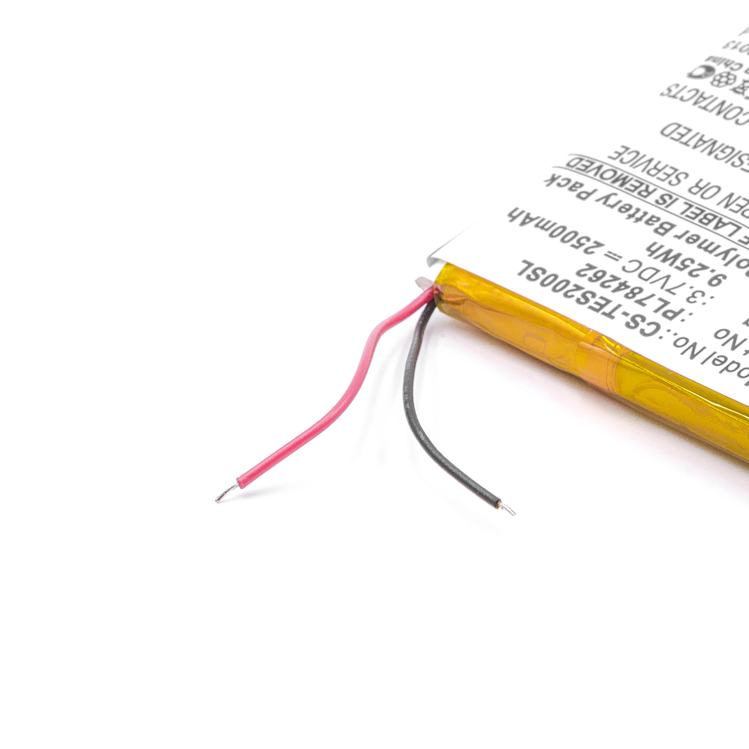 Batterie remplace Teasi PL784262 pour navigation GPS - 2500mAh 3,7V Li-polymère