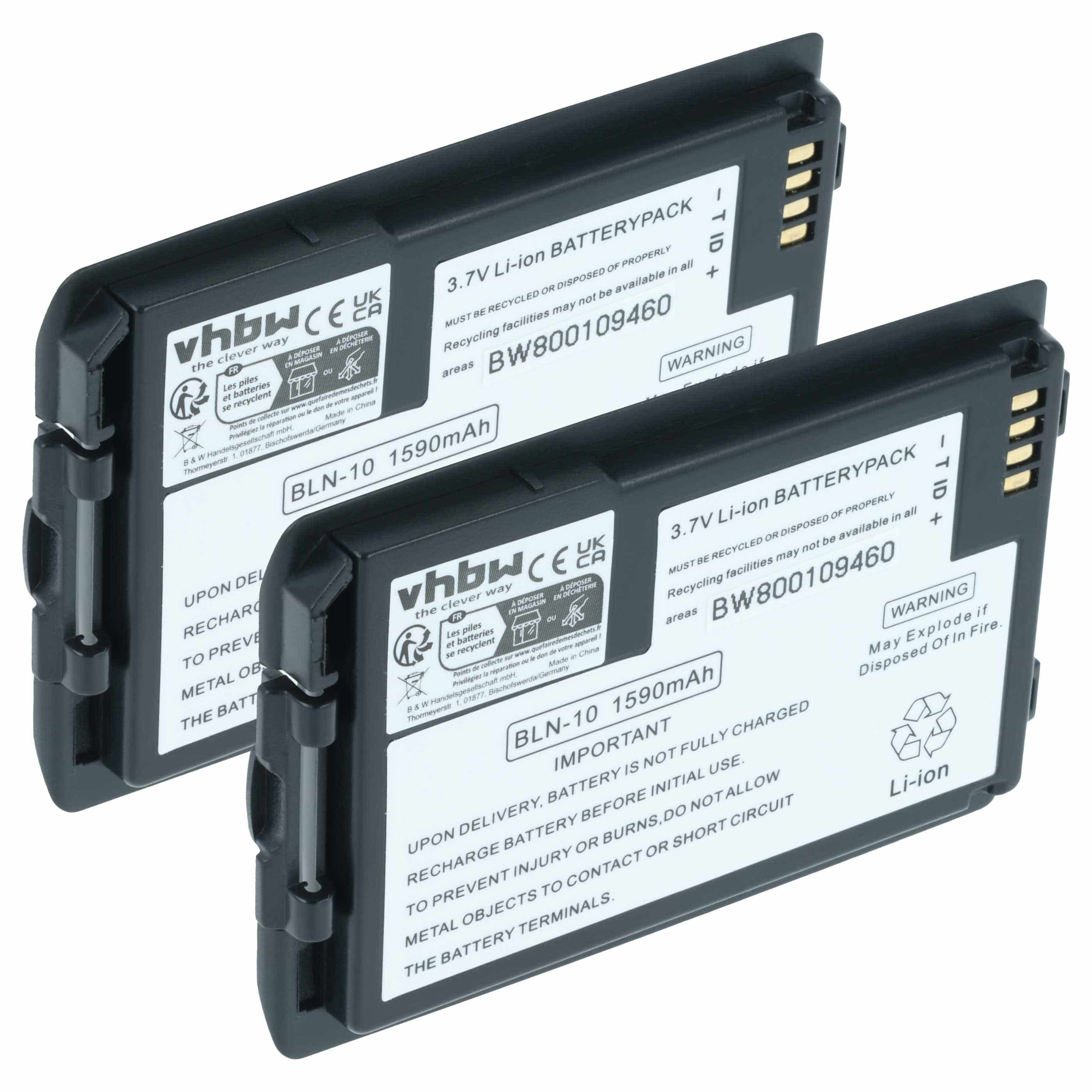 Radio 2x Battery replaces EADS HT9980AA, BLN-10 - 1590 mAh 3.7 V Li-Ion