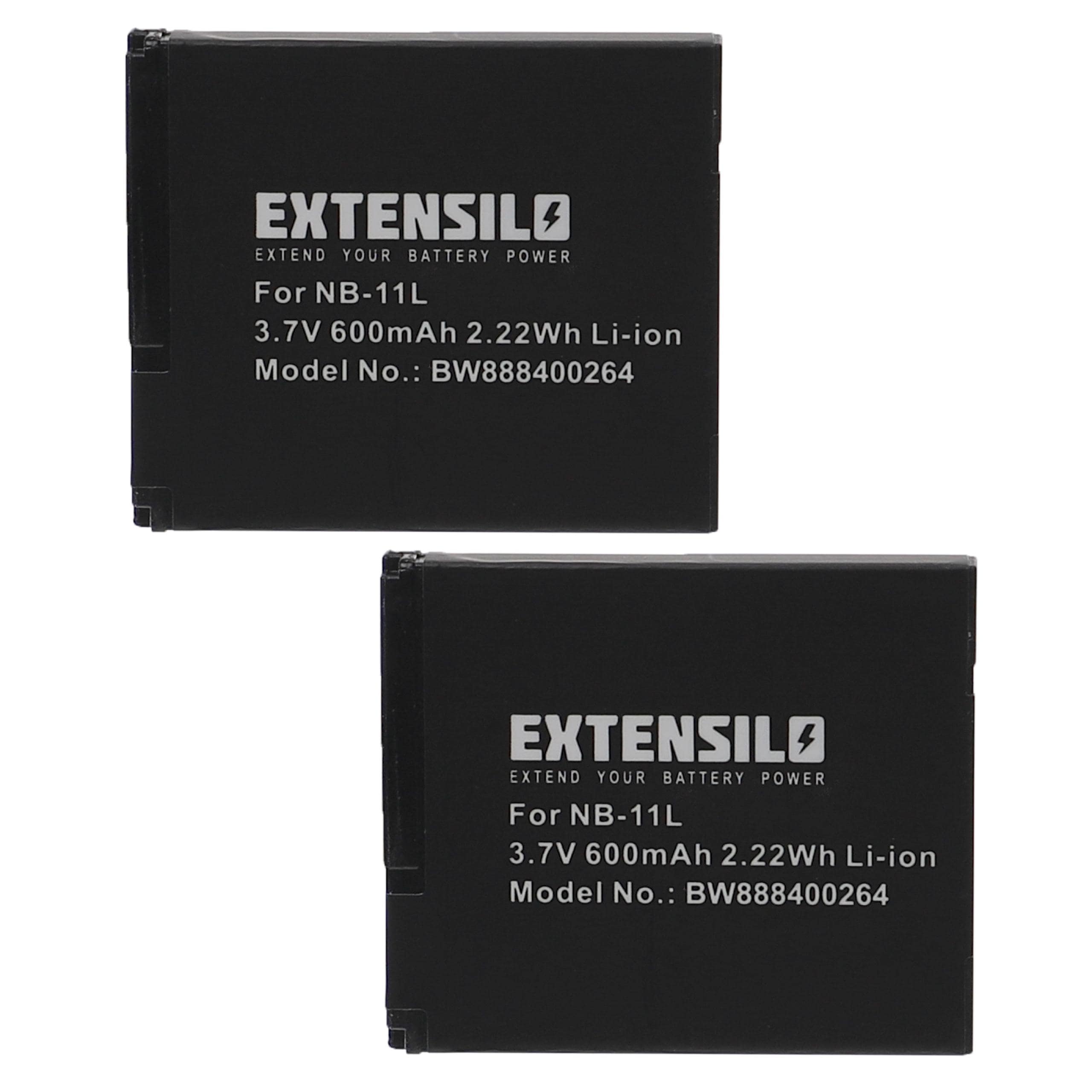 2x Battery replaces Canon NB-11LH, NB-11L - 600mAh, 3.7V, Li-Ion