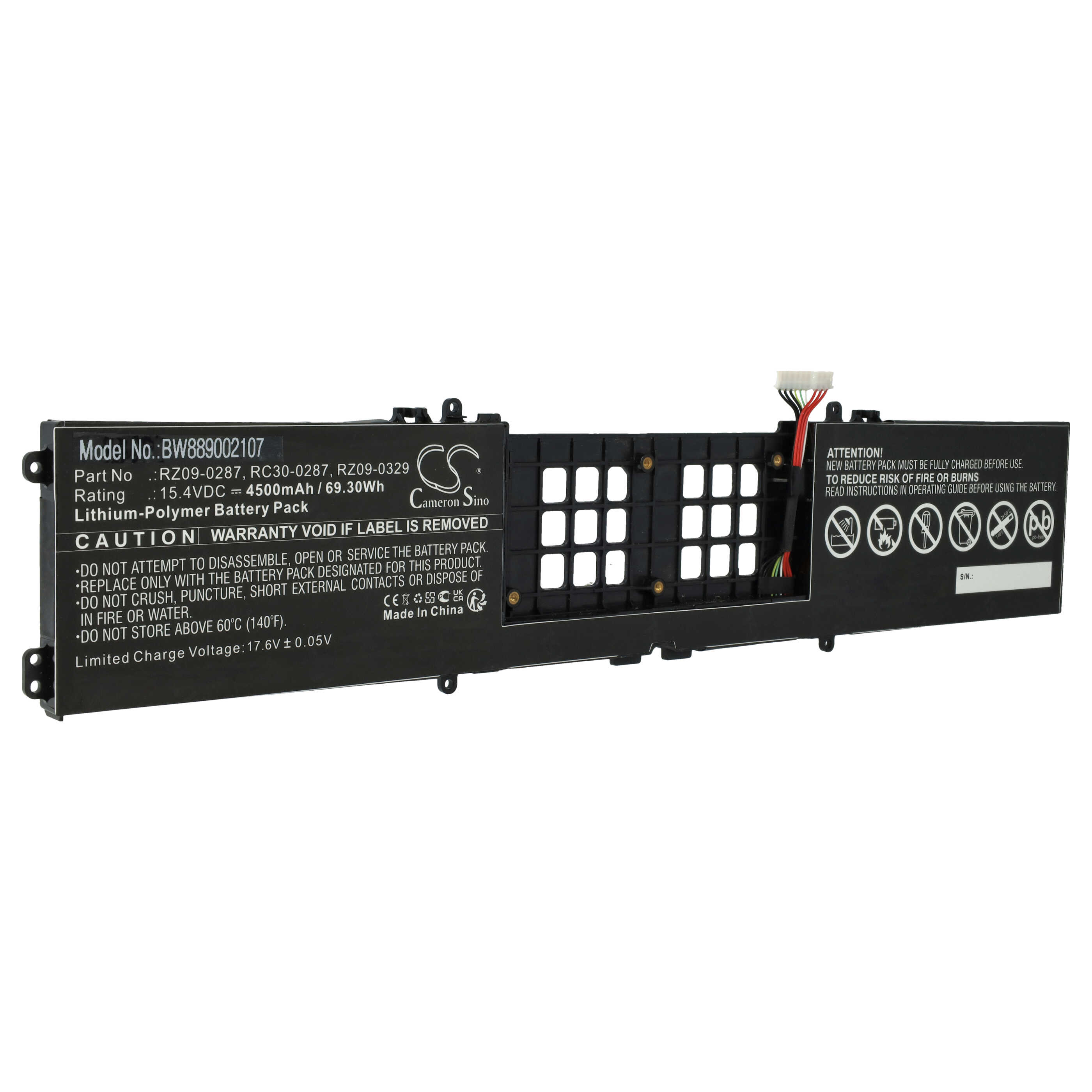 Batteria sostituisce Razer RC30-0287, RZ09-02876E92-R341, RZ09-0287 per notebook - 4500mAh 15,4V Li-Poly nero