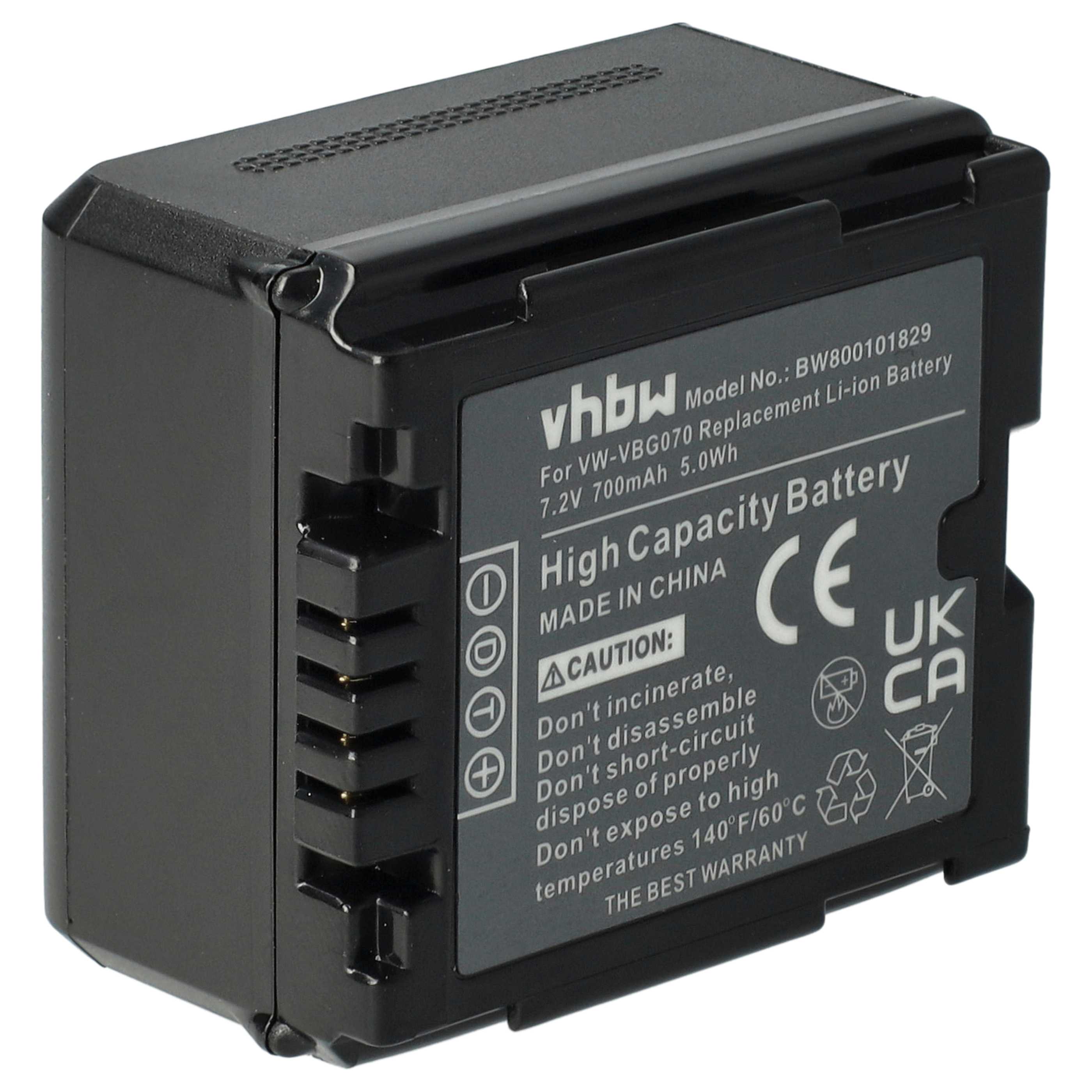 Batteria per videocamera sostituisce Panasonic DMW-BLA13 Panasonic - 700mAh 7,2V Li-Ion con infochip