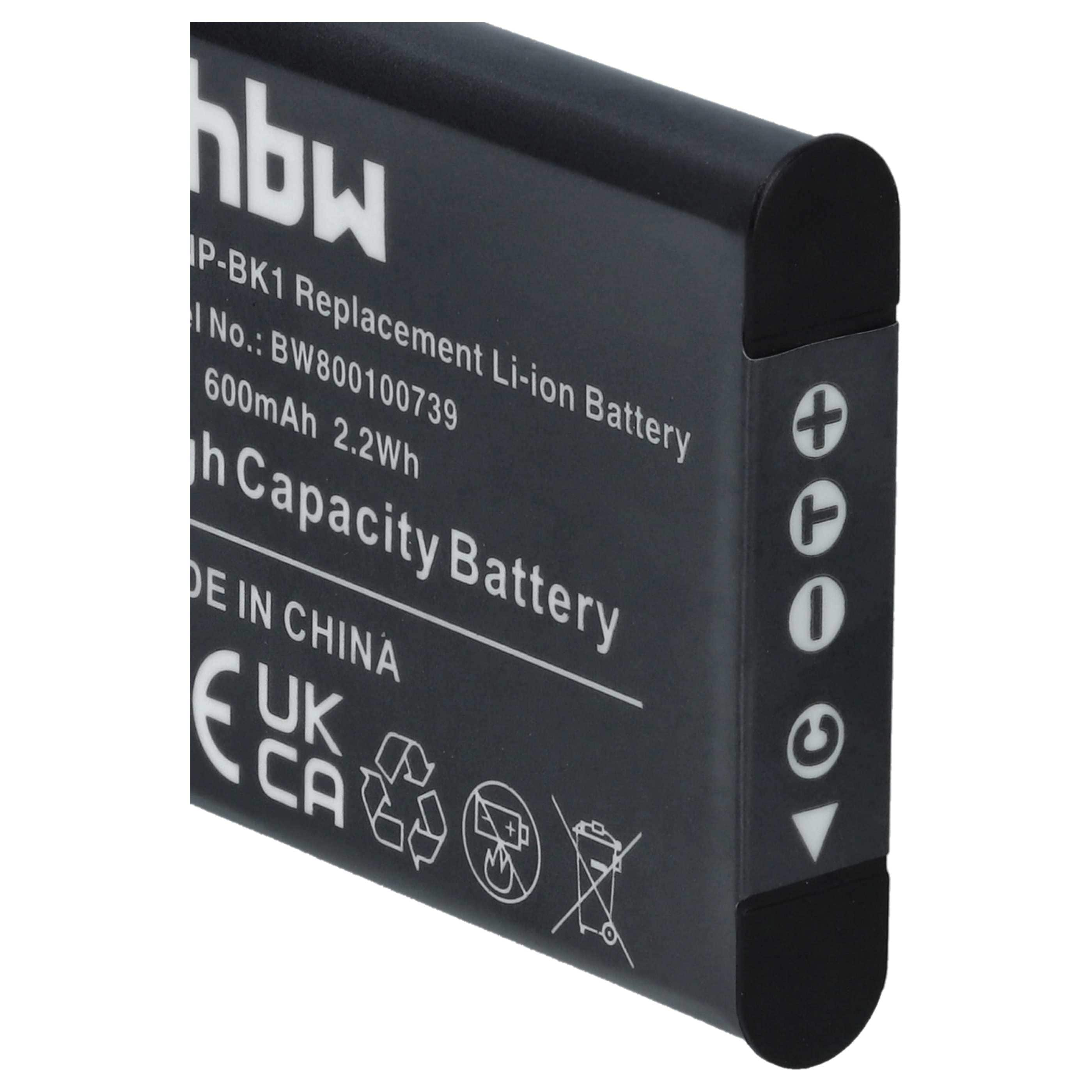 3x Battery replaces Sony NP-FK1, NP-BK1 - 600mAh, 3.6V, Li-Ion