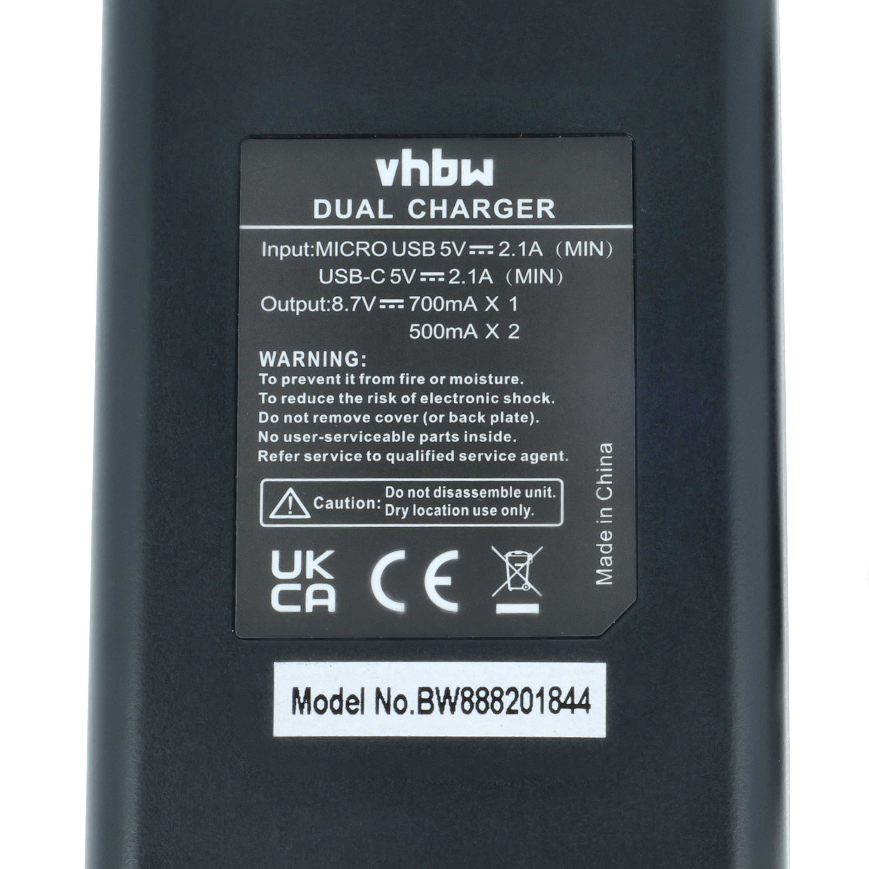 Battery Charger Micro-USB + USB-C + Cable USB-C suitable for Nikon Z50, Z Fc, Z30, Z50 II Digital Camera
