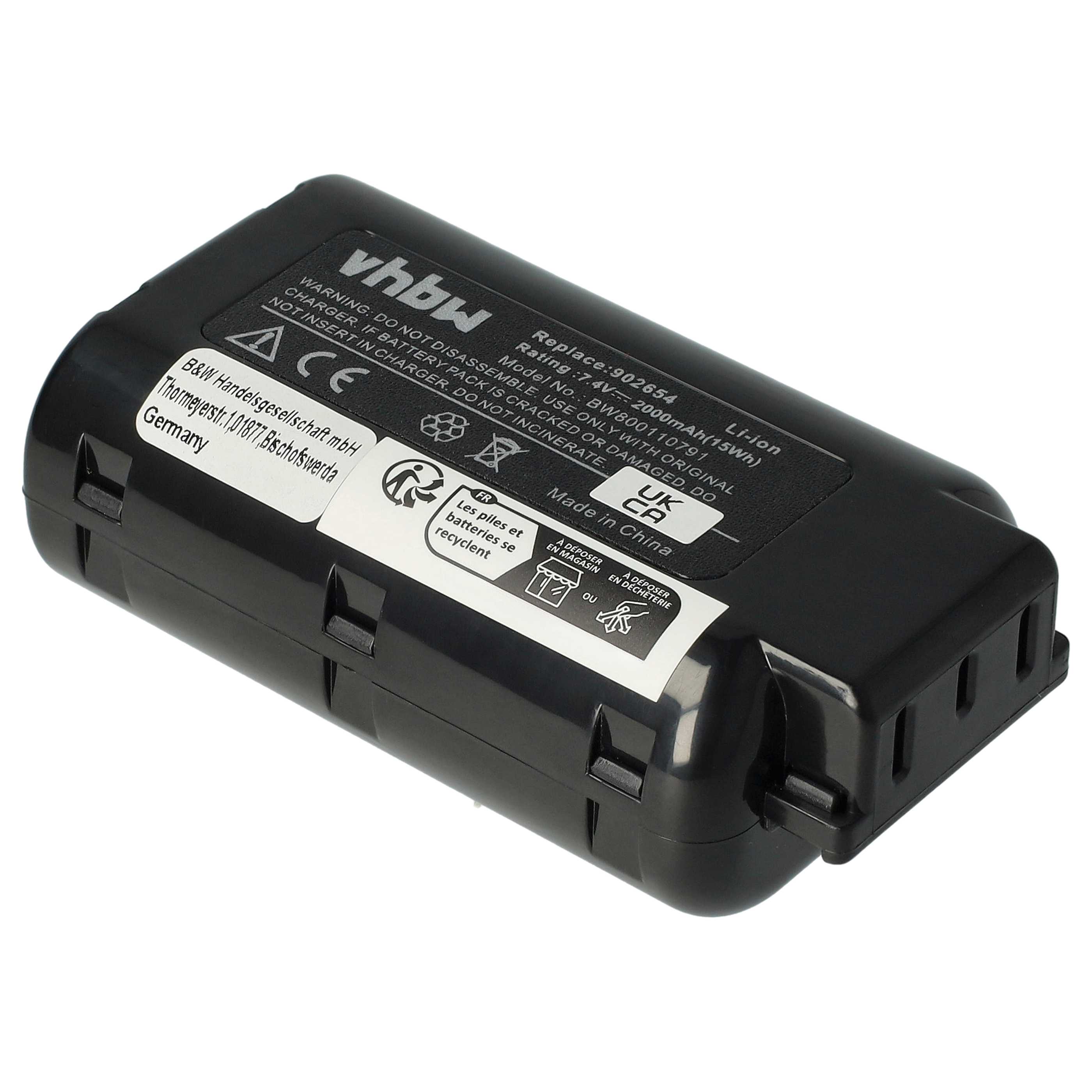 Batteria per attrezzo sostituisce Paslode 902400, 902600, 018880, 404400, 404717 - 2000 mAh, 7,4 V, Li-Ion