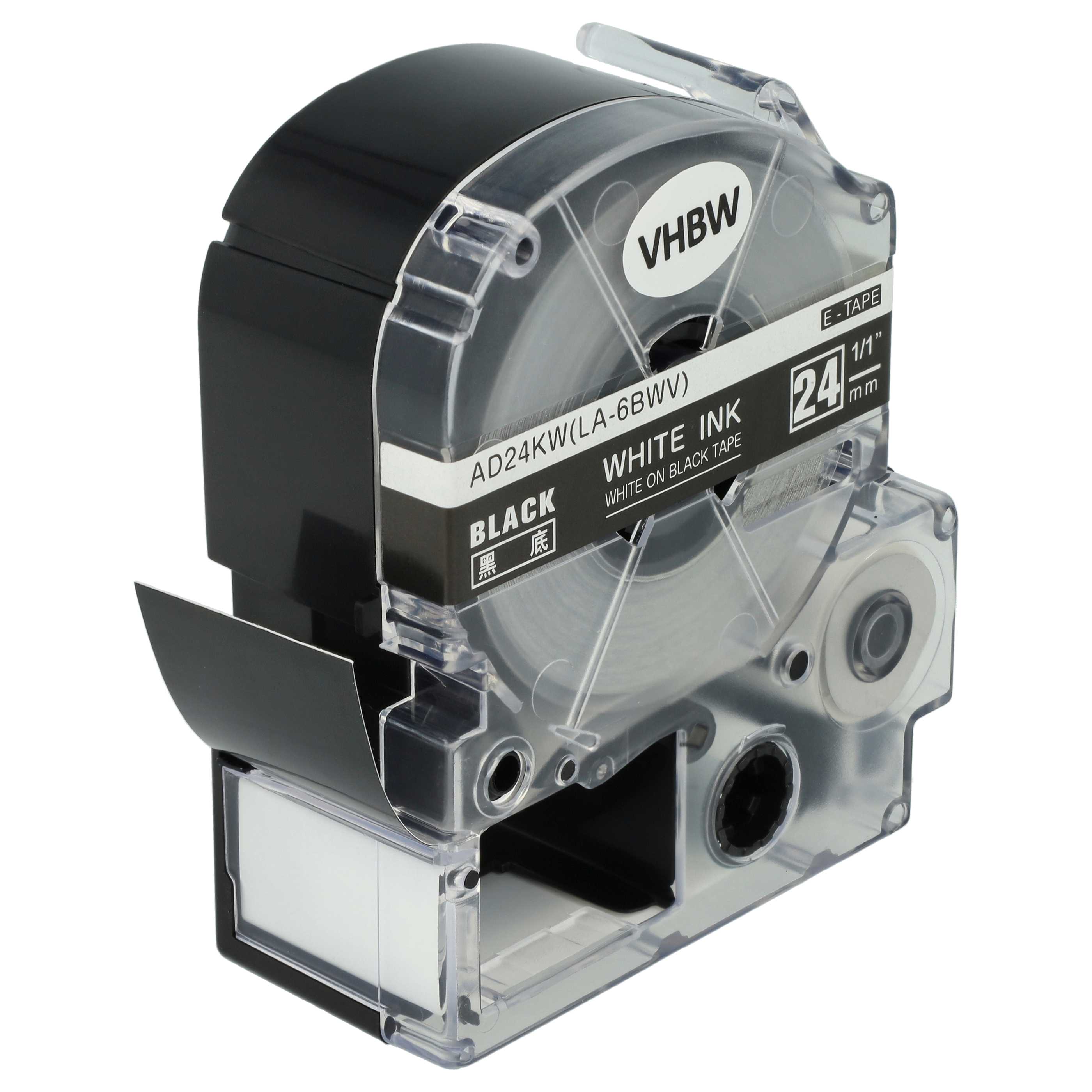 Cassetta nastro sostituisce Epson LC-6BWV per etichettatrice Epson 24mm bianco su nero