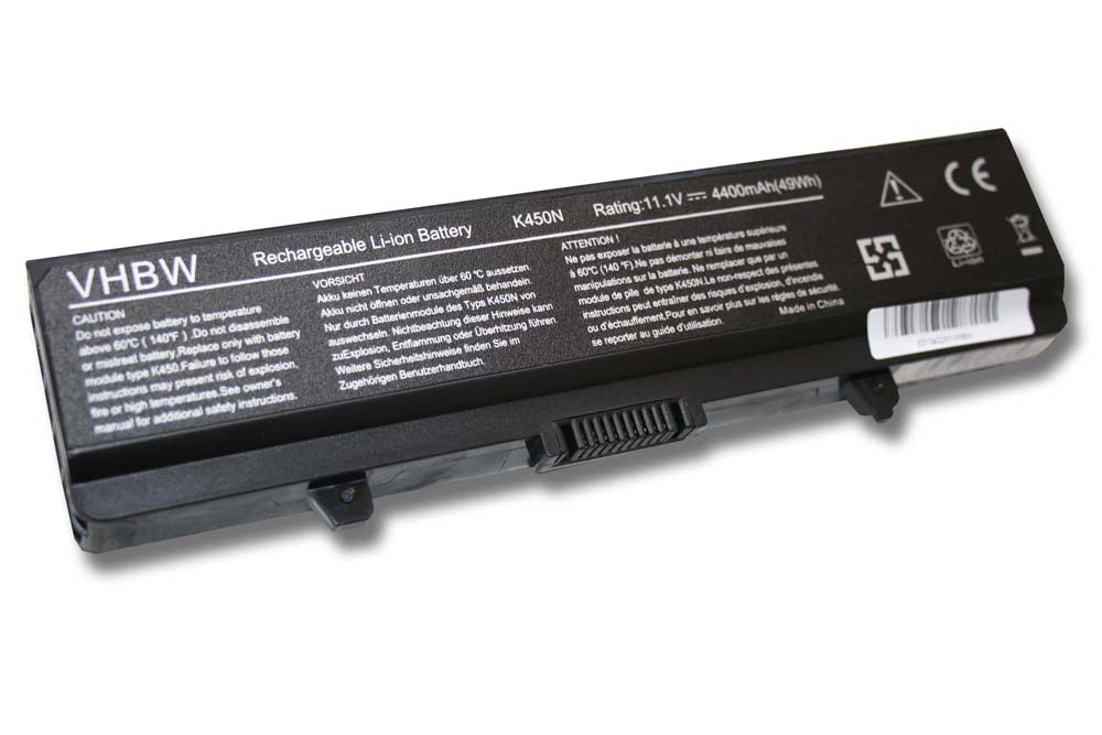 Notebook Battery Replacement for Dell 0GW252, 0F965N, 0F972N, 312-0567, 312-0566 - 4400mAh 11.1V Li-Ion, black