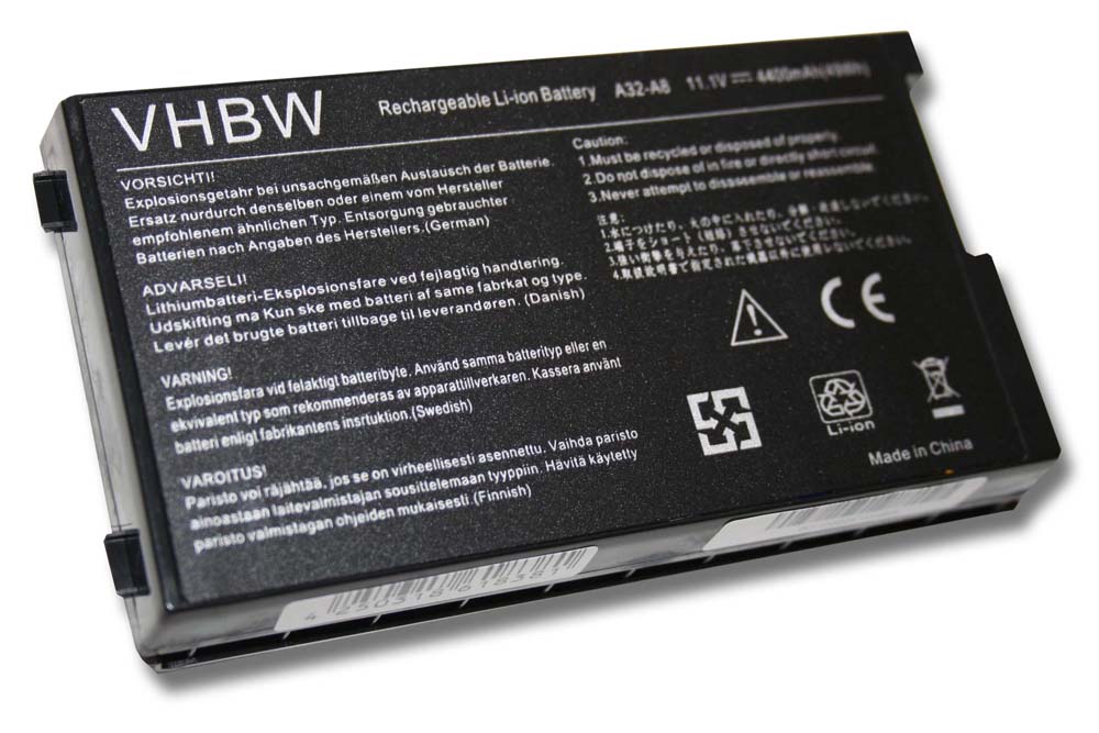 Batterie remplace Asus 90-NF51B1000, 70-NF51B1000 pour ordinateur portable - 4400mAh 11,1V Li-ion, noir
