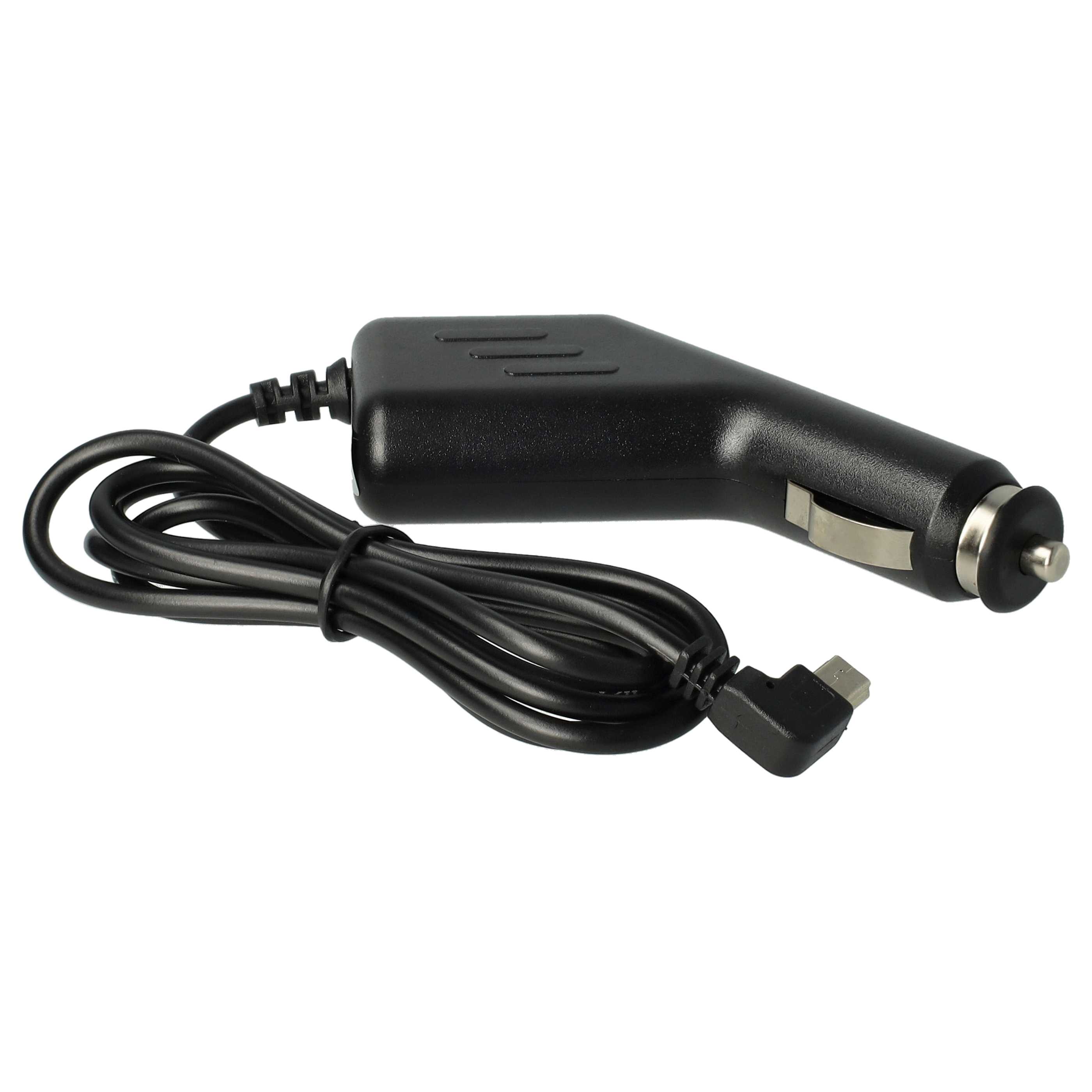 Mini-USB Car Charger Cable 1.0 A suitable forDevices like GPS, Sat Navs, 90° Plug