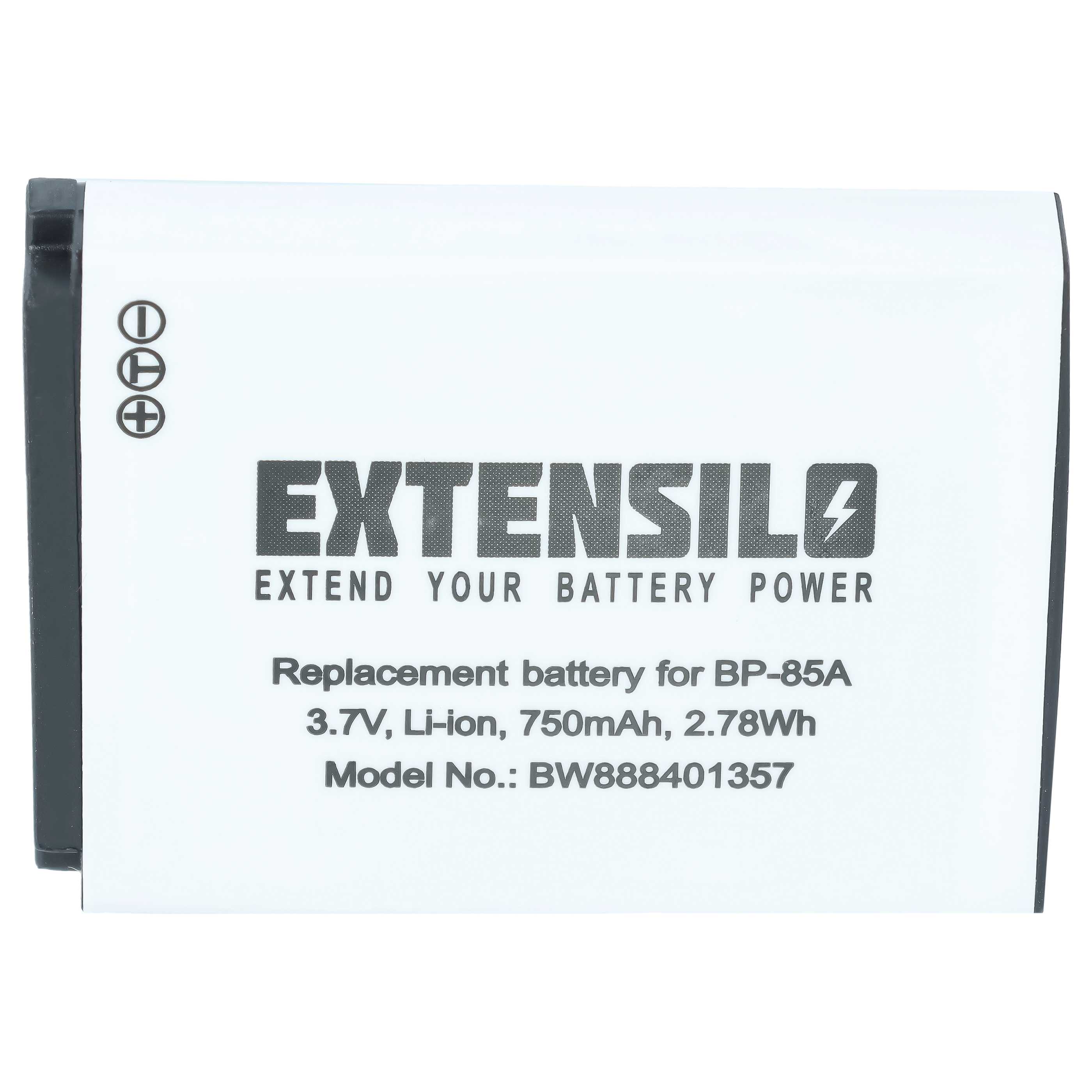 Battery replaces Samsung BP-85a, BP85a, EA-BP85a, IA-BP85a - 750mAh, 3.7V, Li-Ion