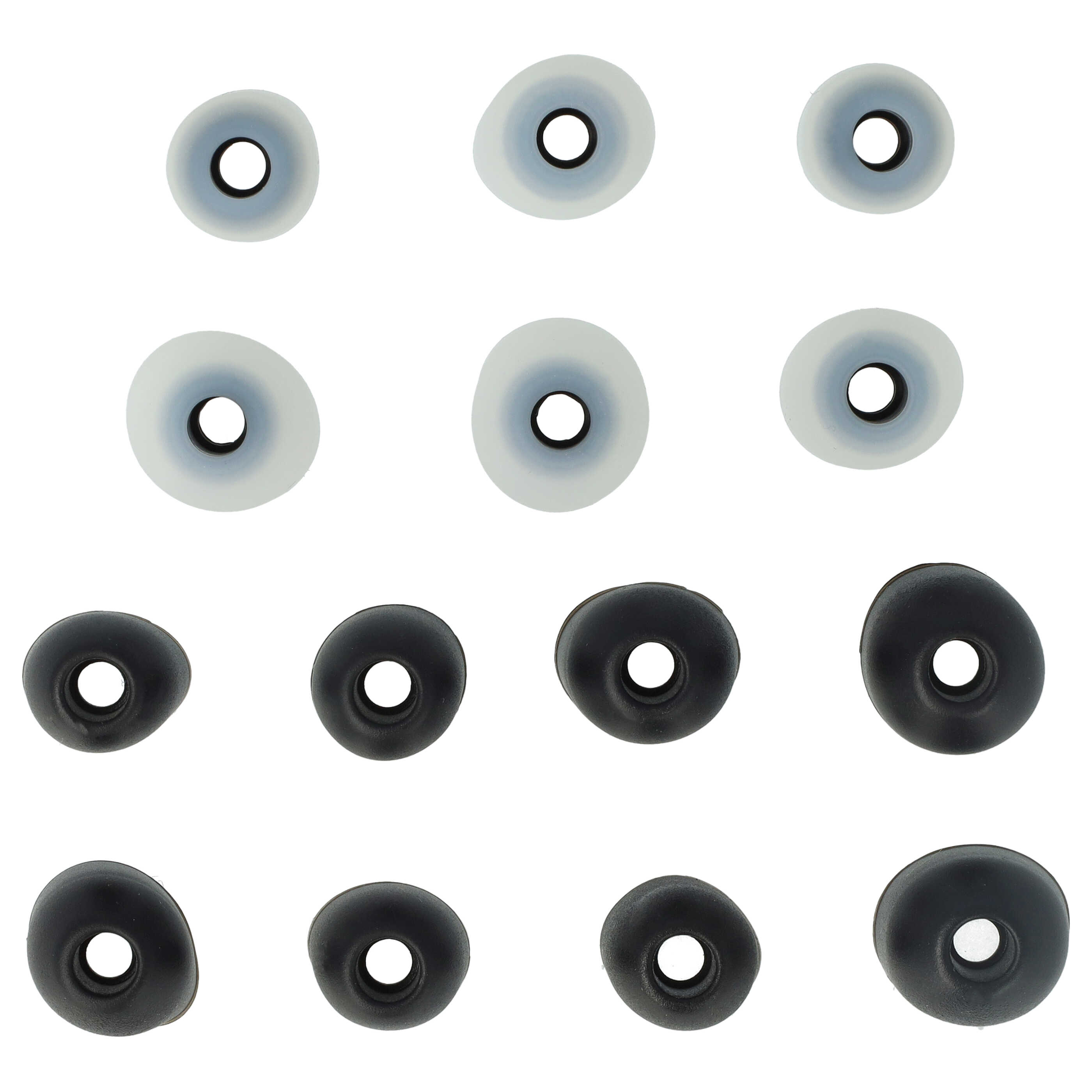  7x pares de tapones compatible con Sony WF-1000XM3 para auriculares inalámbricos - negro / blanco