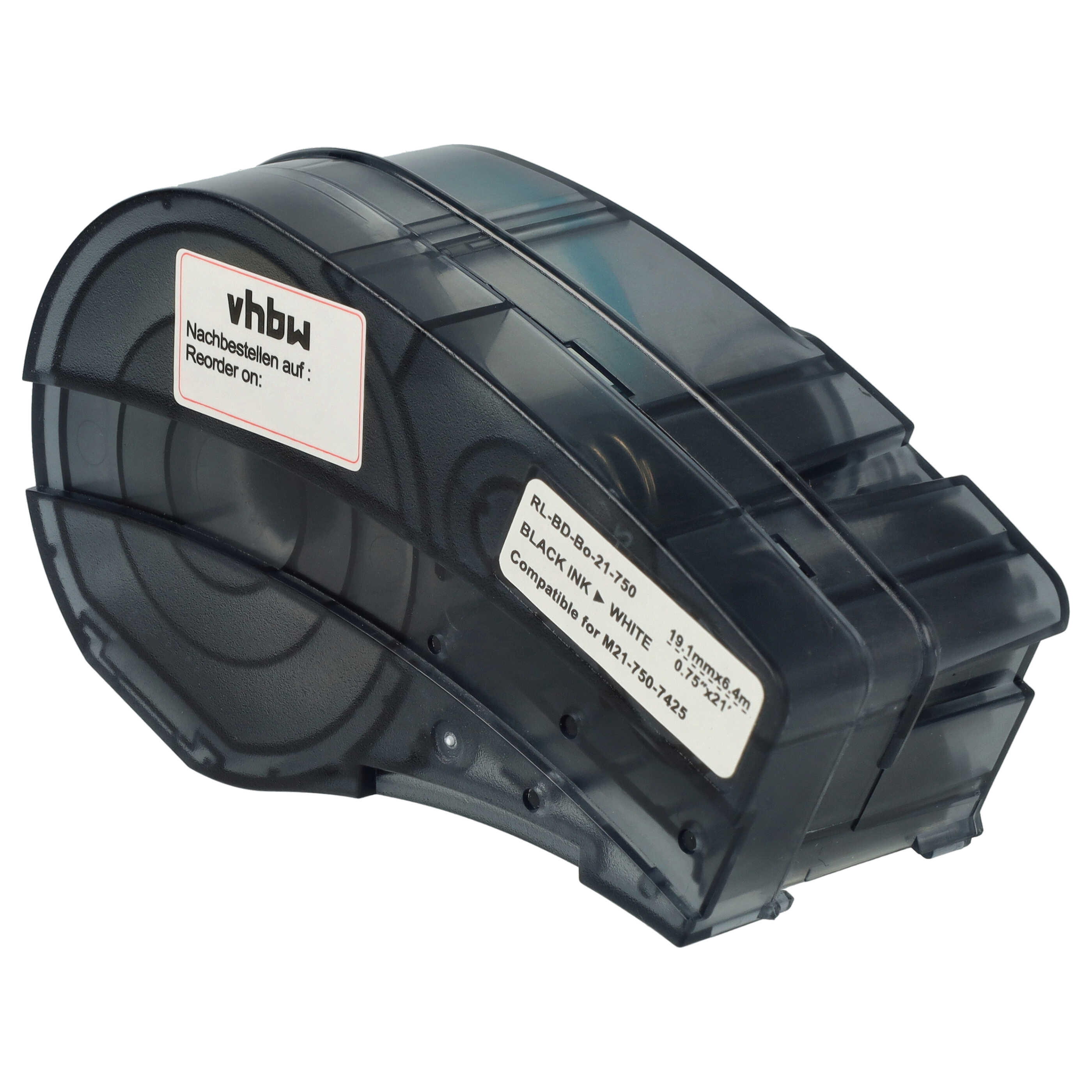 2x Schriftband als Ersatz für Brady M21-750-7425 19,05mm Schwarz auf Weiß