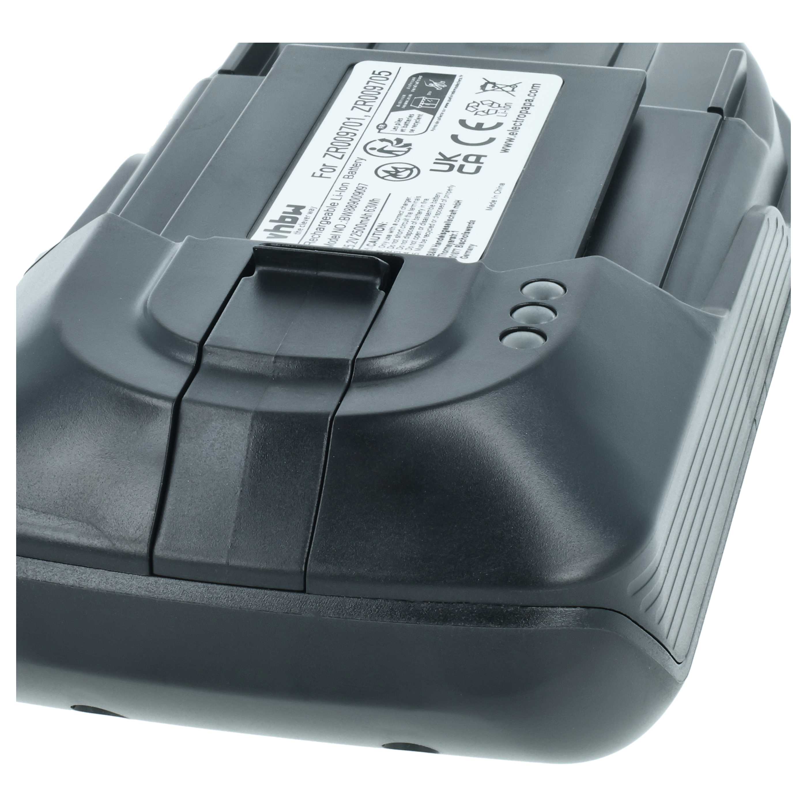 Battery replaces Rowenta ZR009705, ZR009701 for Rowenta 2500mAh, 25.2V, Li-Ion